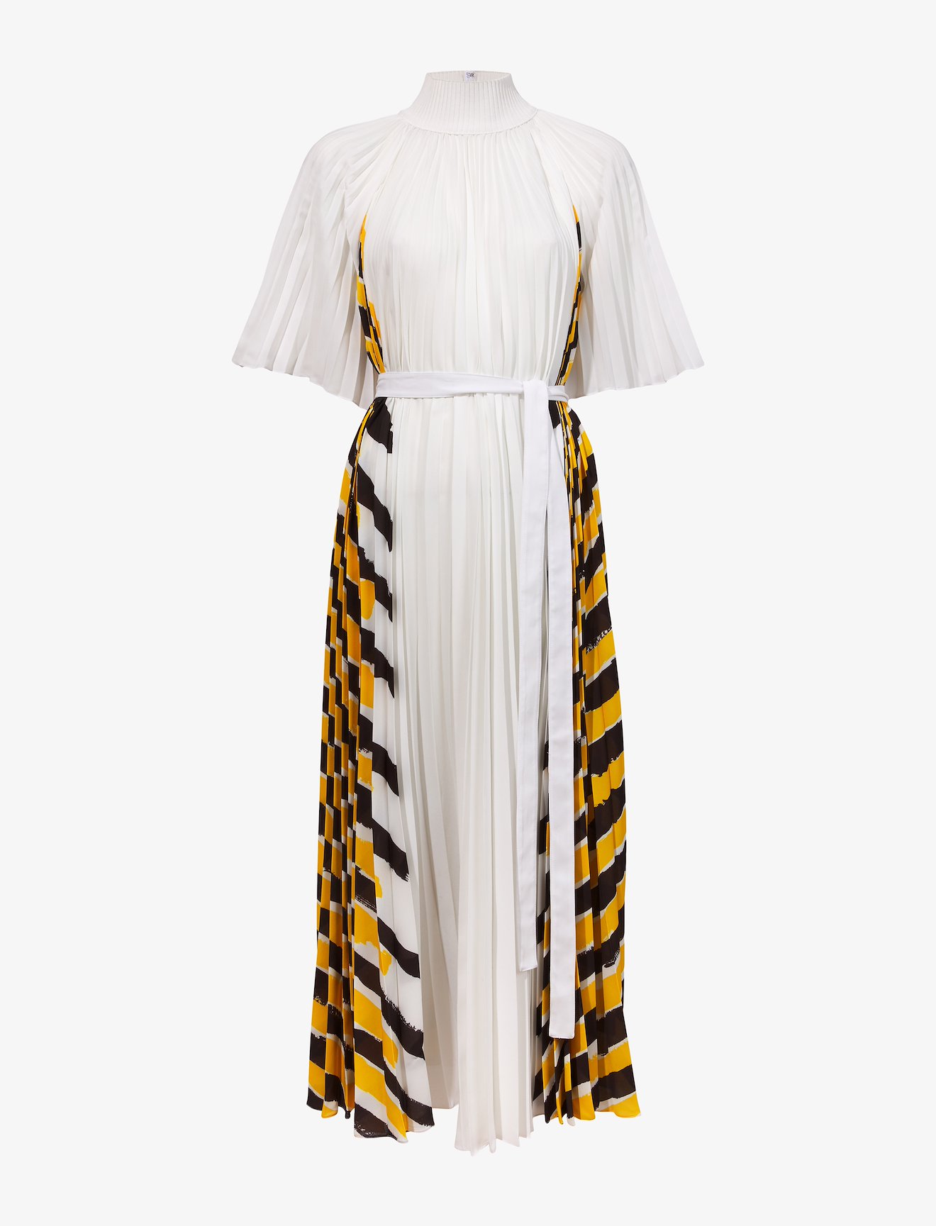 Crepe Pleated Stripe Dress #4