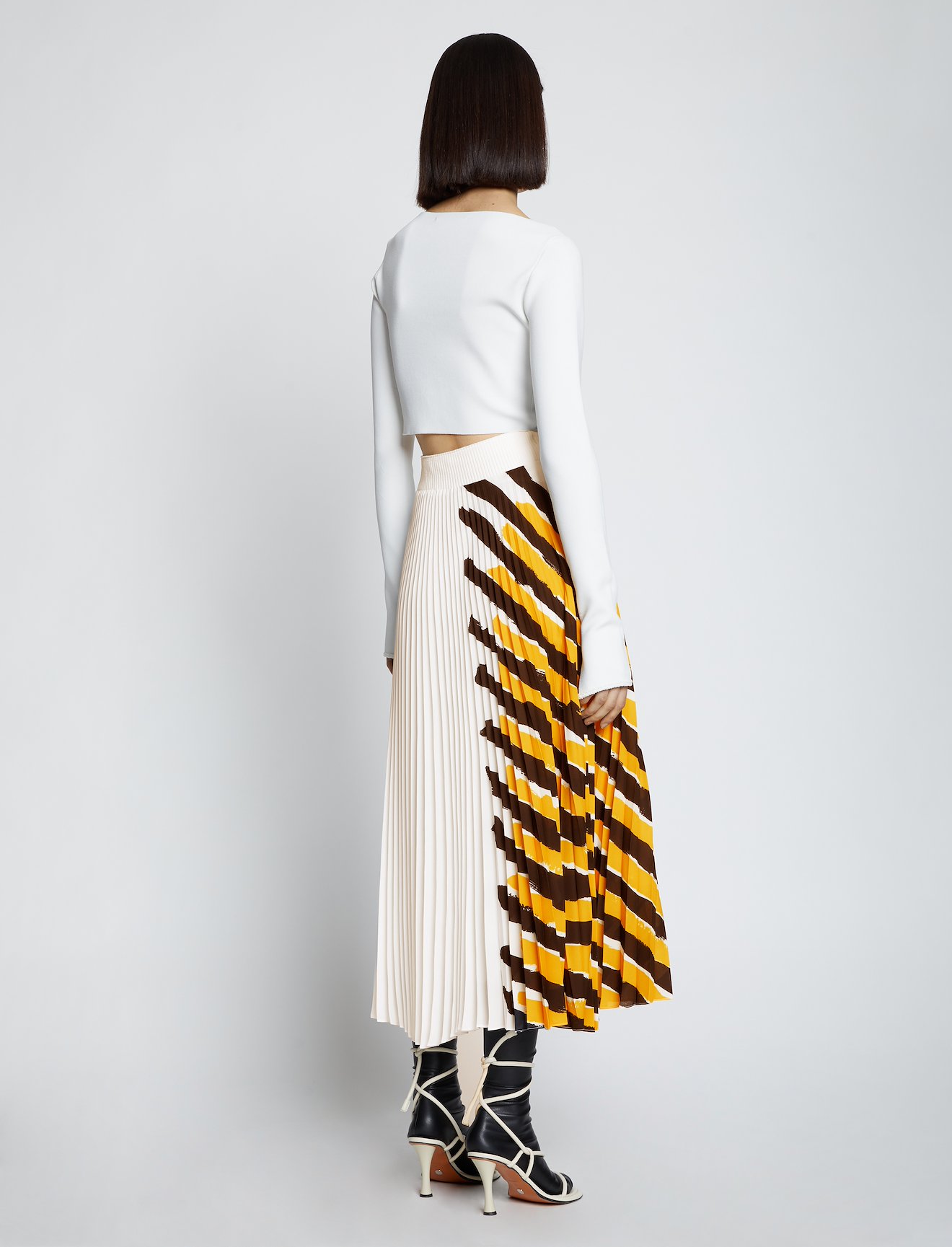 Crepe Pleated Stripe Skirt #2