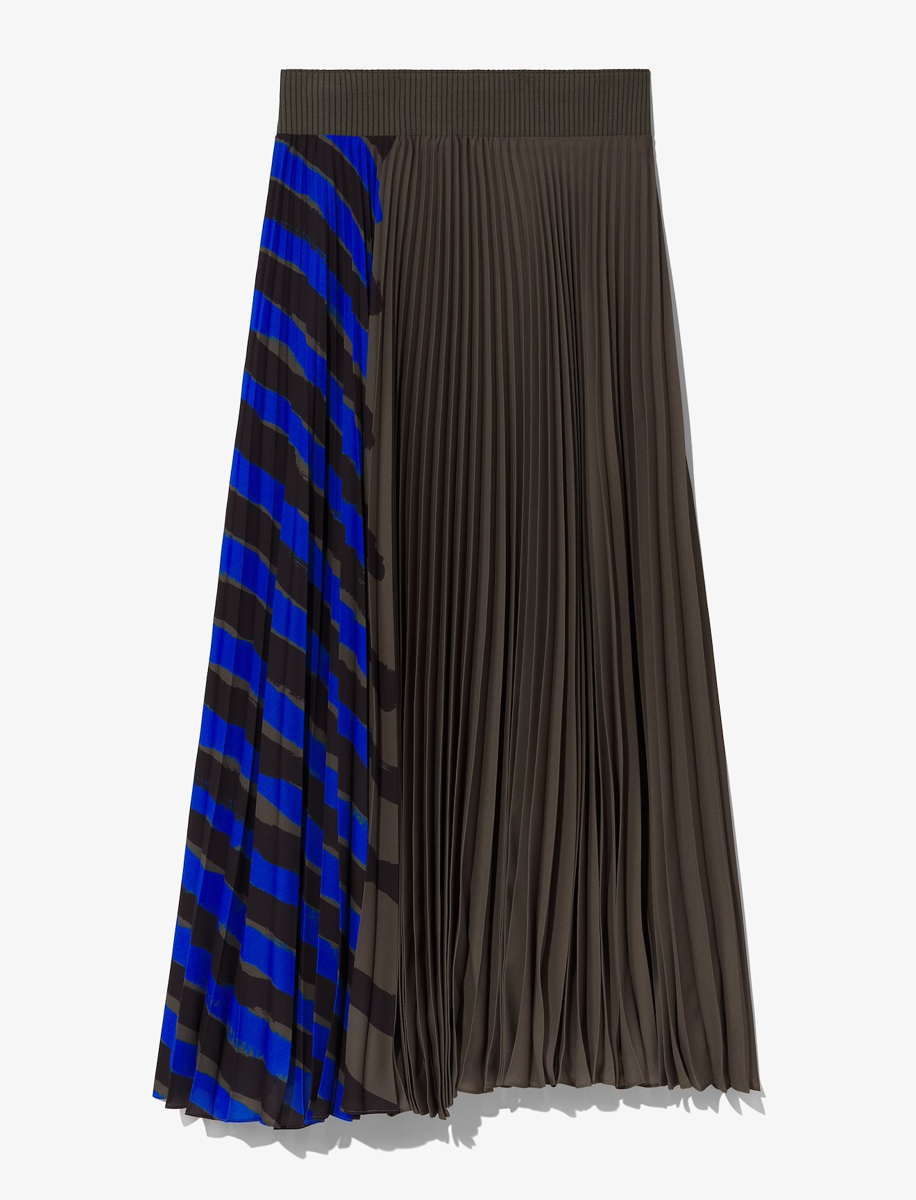 Crepe Pleated Stripe Skirt #4
