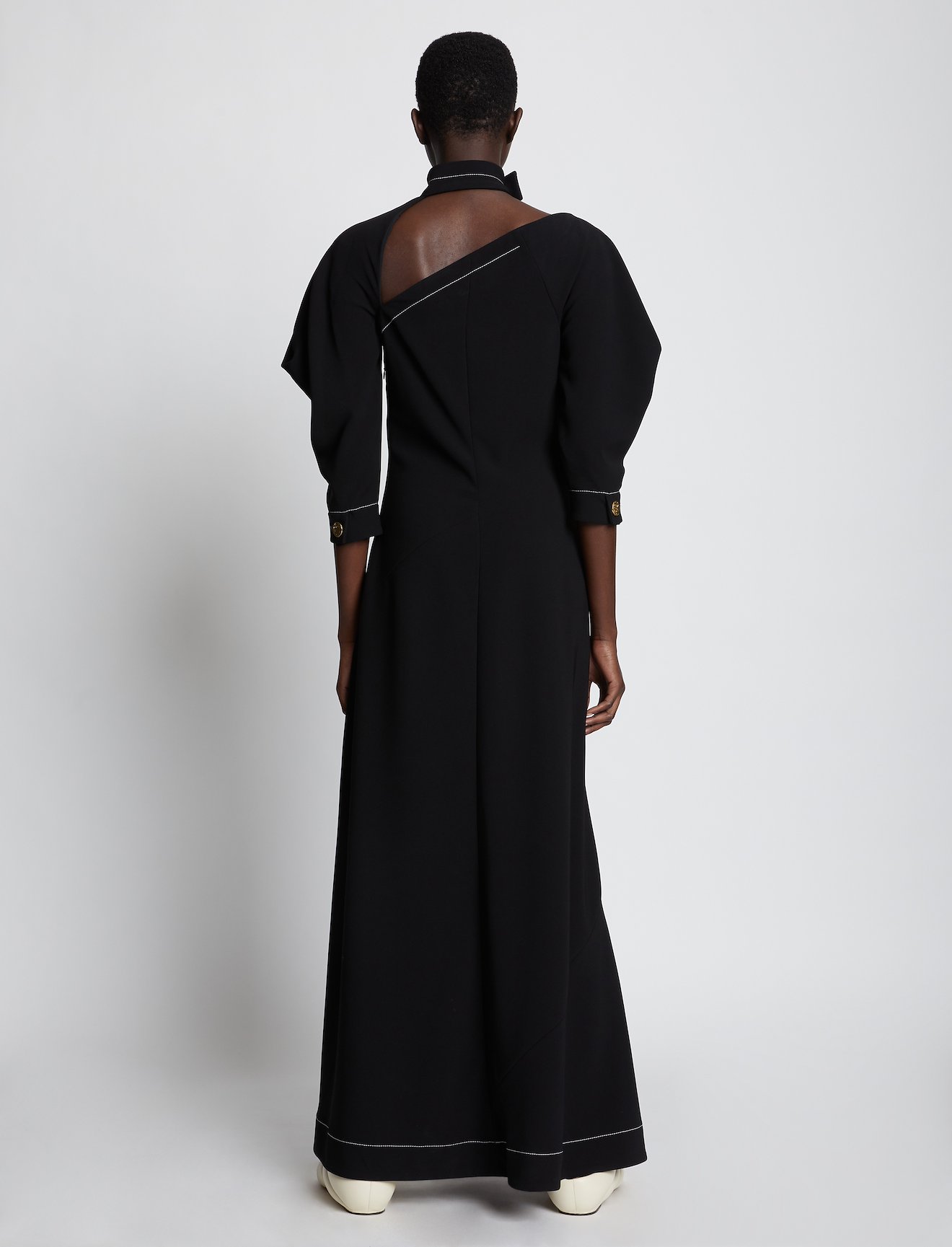 Crepe Puff Sleeve Cut Out Dress #2