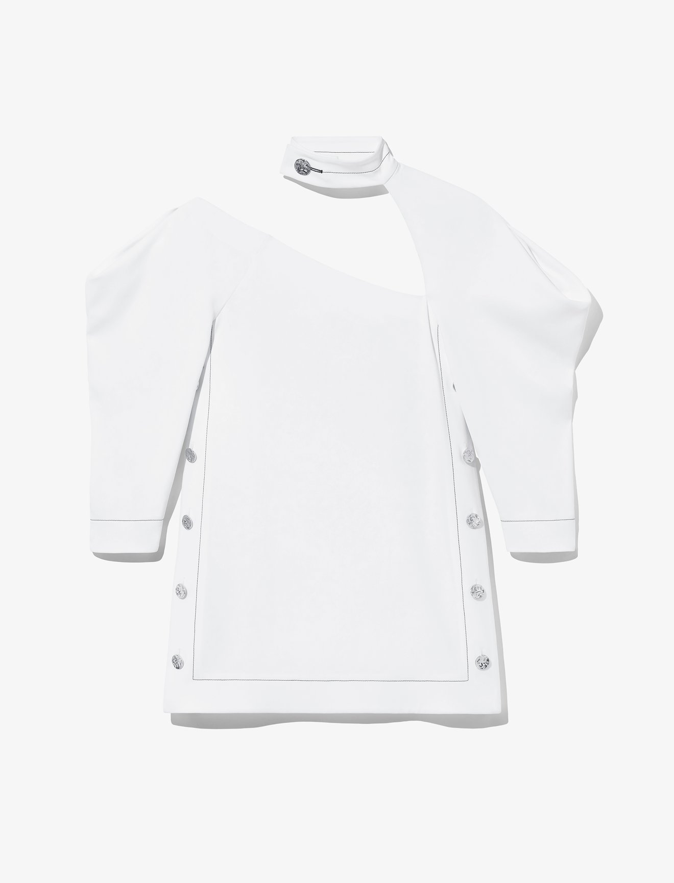 Crepe Puff Sleeve Cut Out Top #4