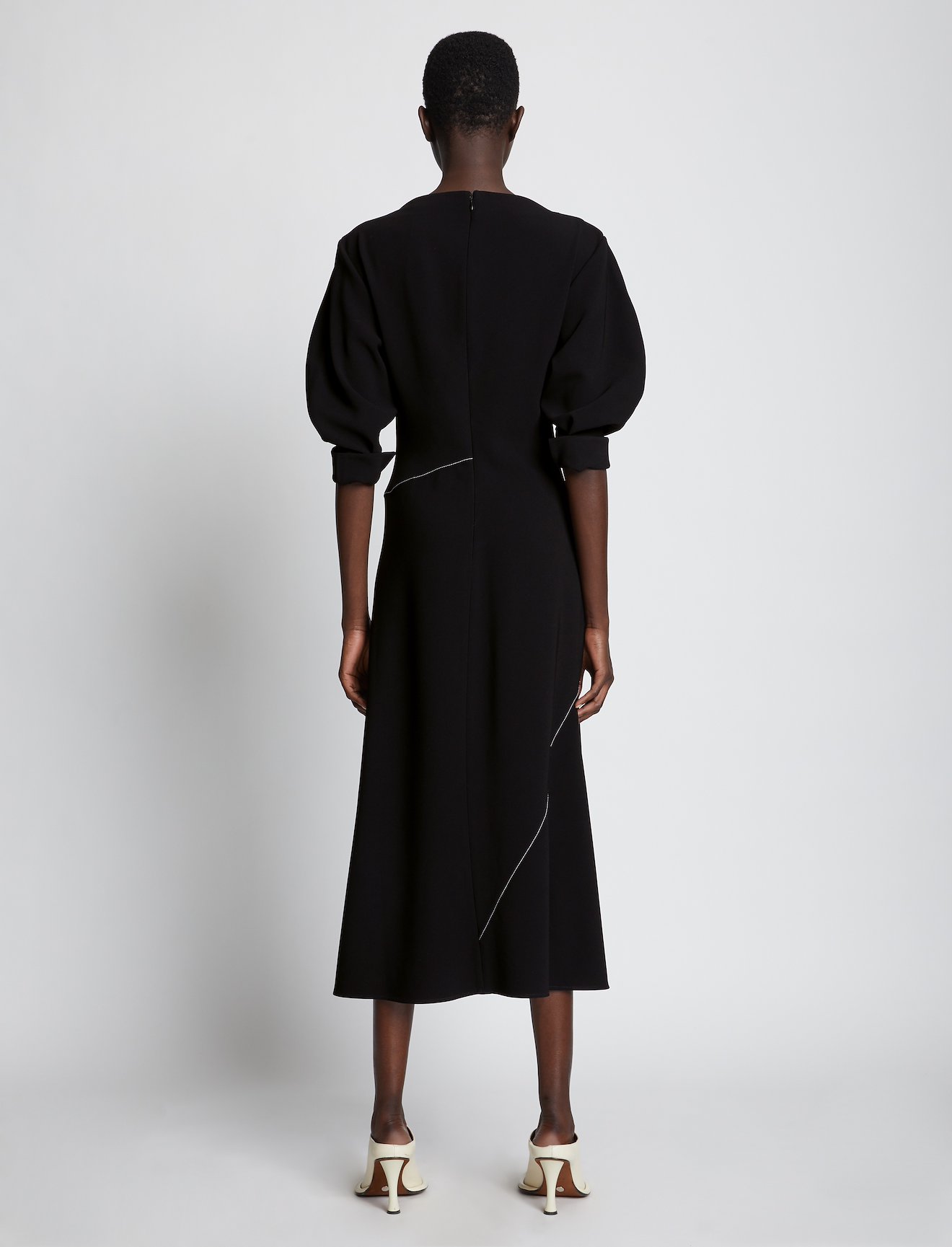 Crepe Puff Sleeve Dress #2