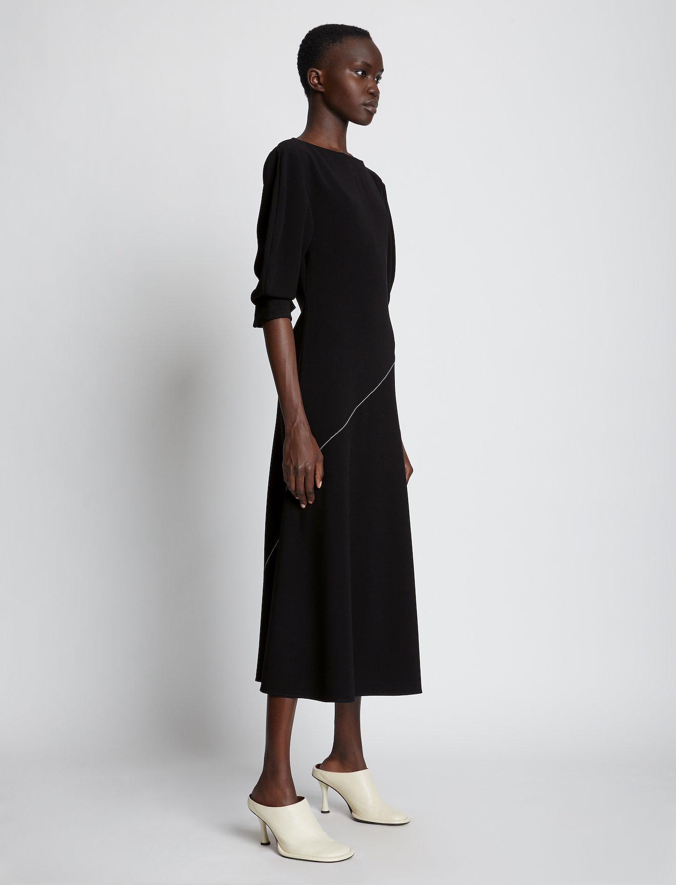 Crepe Puff Sleeve Dress #1