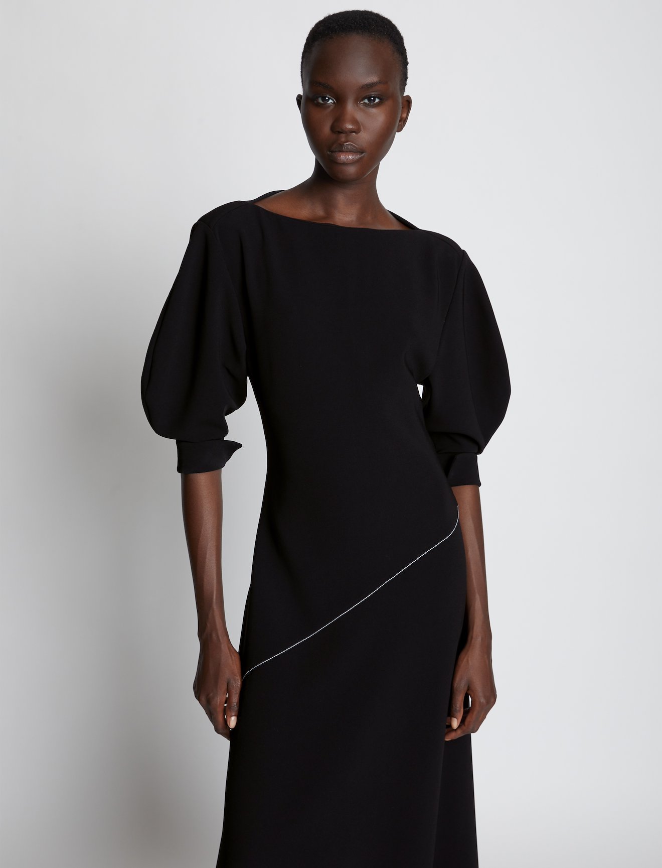 Crepe Puff Sleeve Dress #3