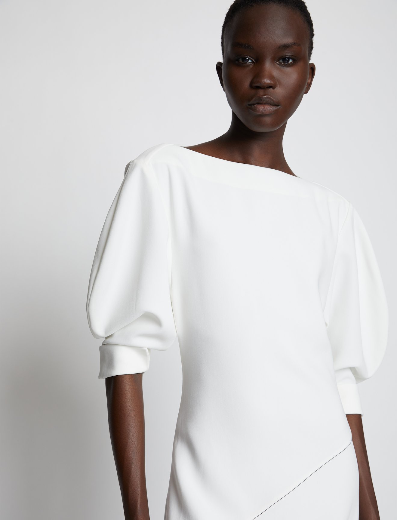 Crepe Puff Sleeve Dress #3