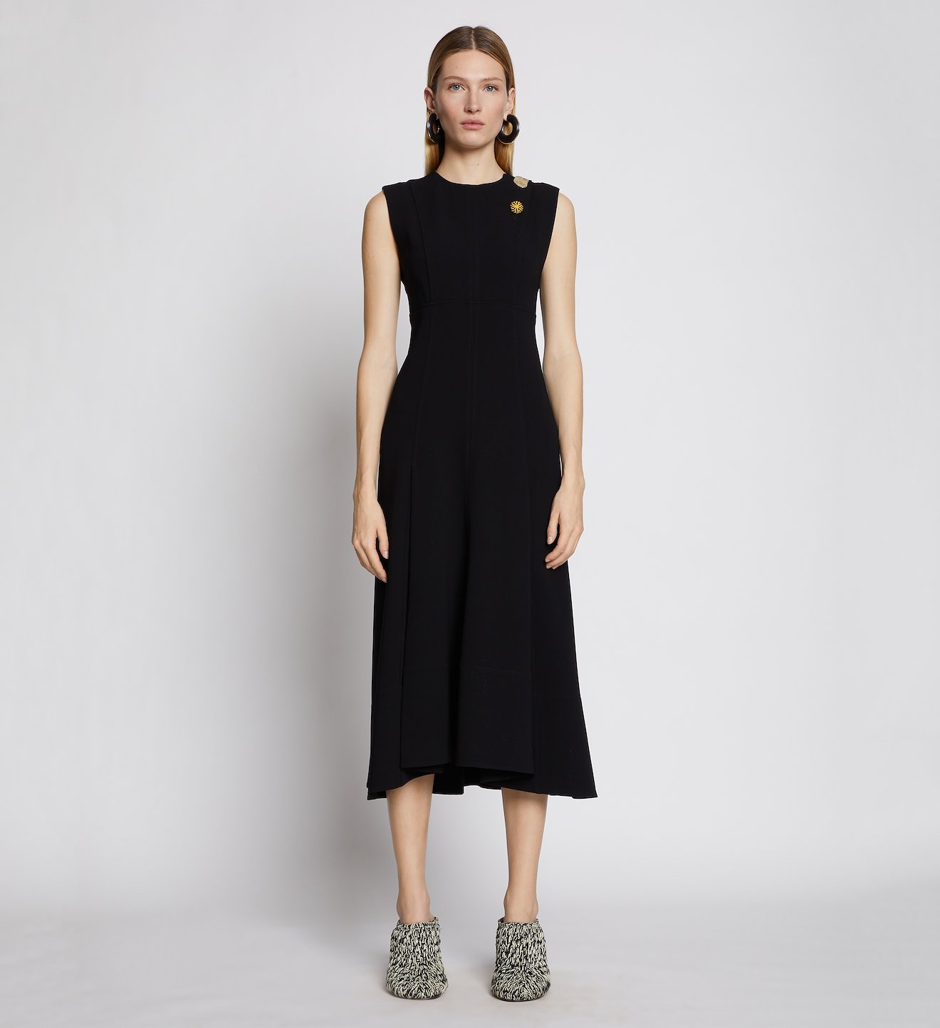 Crepe Seamed Dress