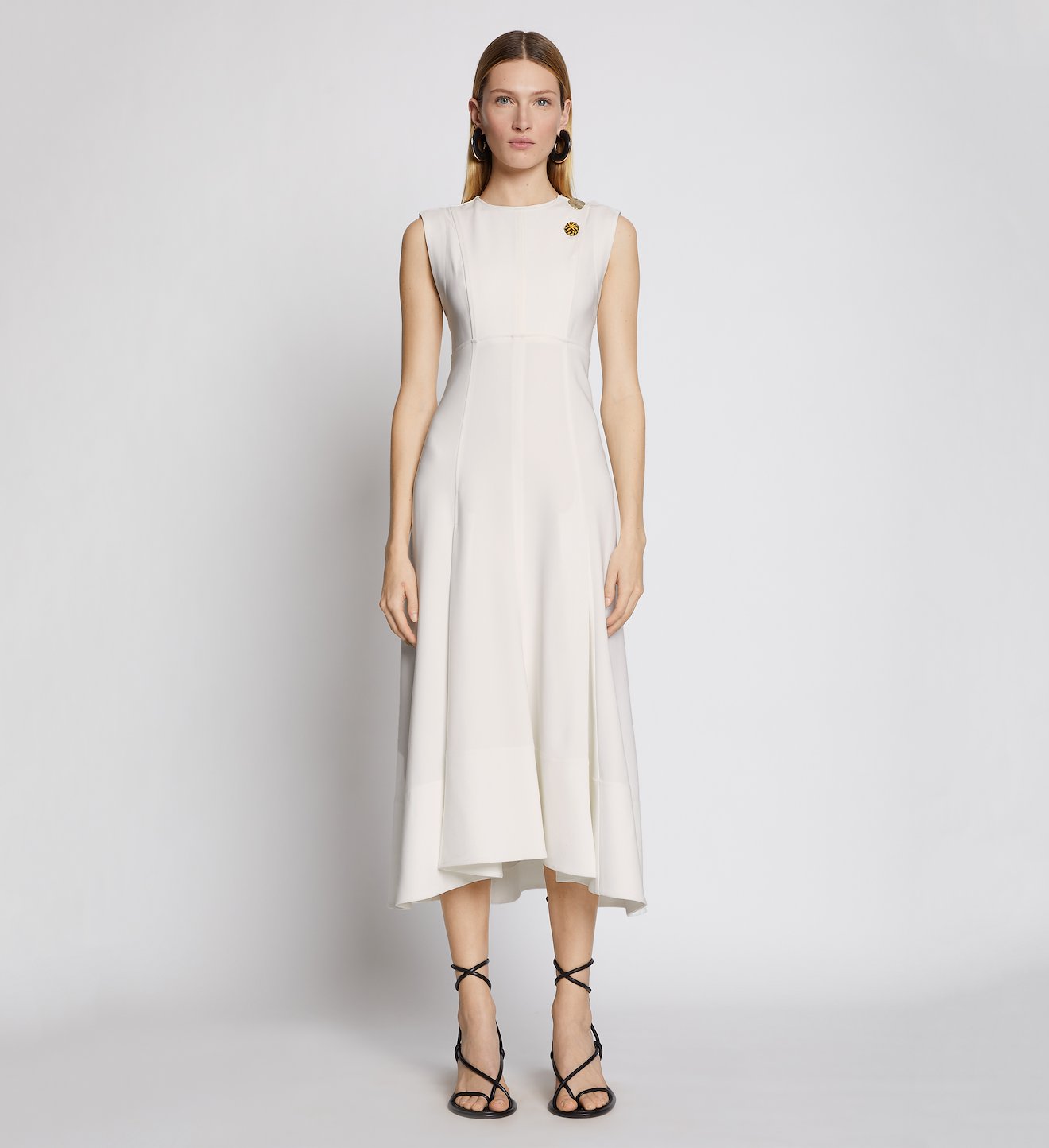 Crepe Seamed Dress in white | Proenza Schouler