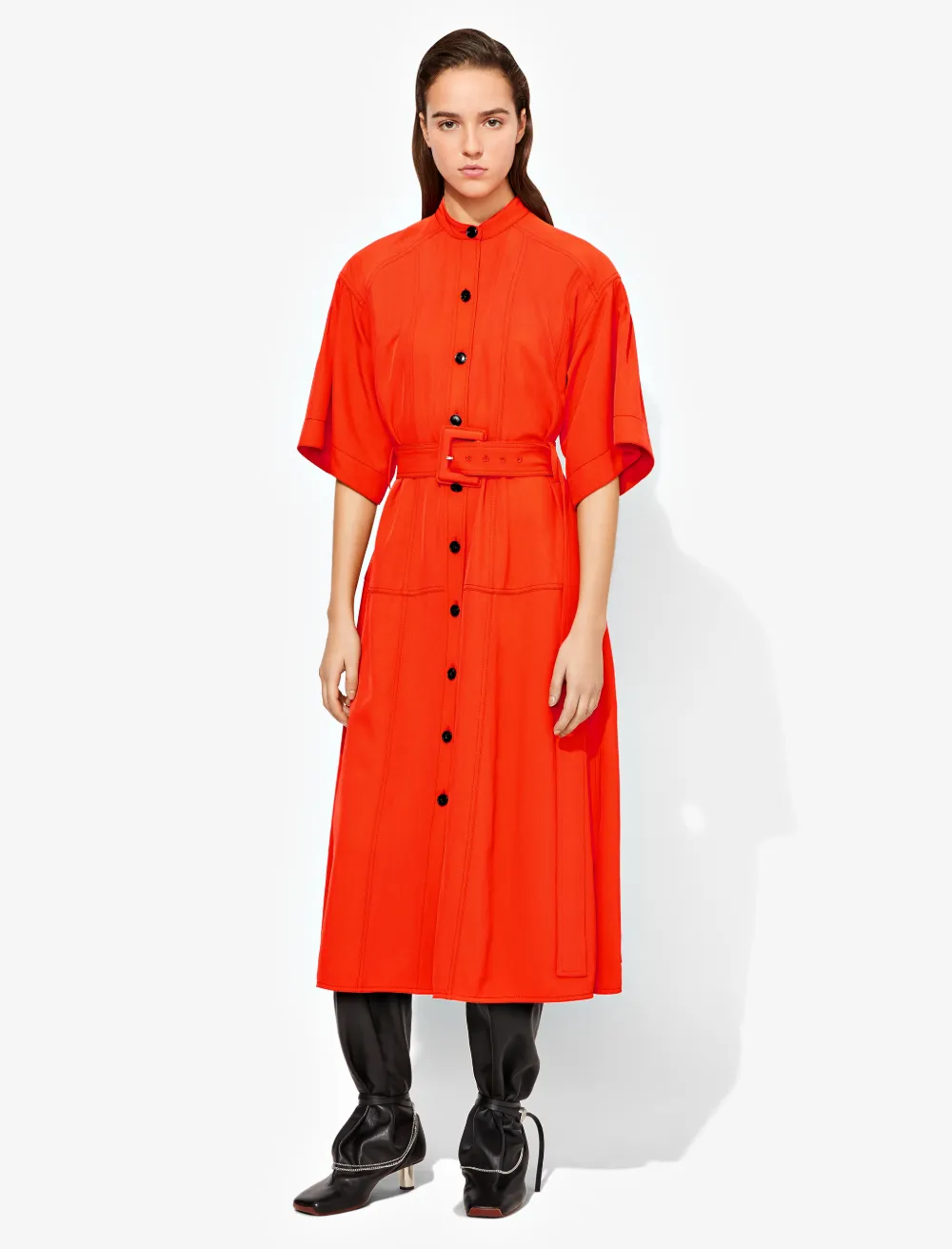 Orange Shirt Dress