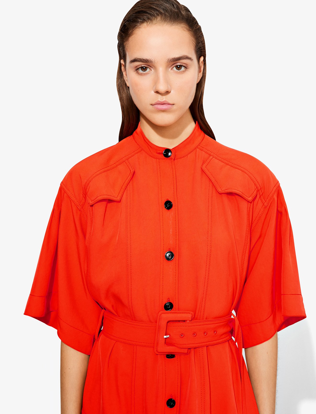 Crêpe Short Sleeve Shirt Dress #3