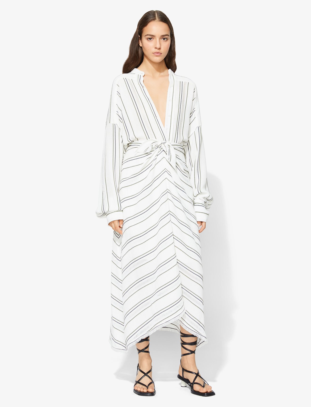 Crepe Stripe Tied Skirt #1