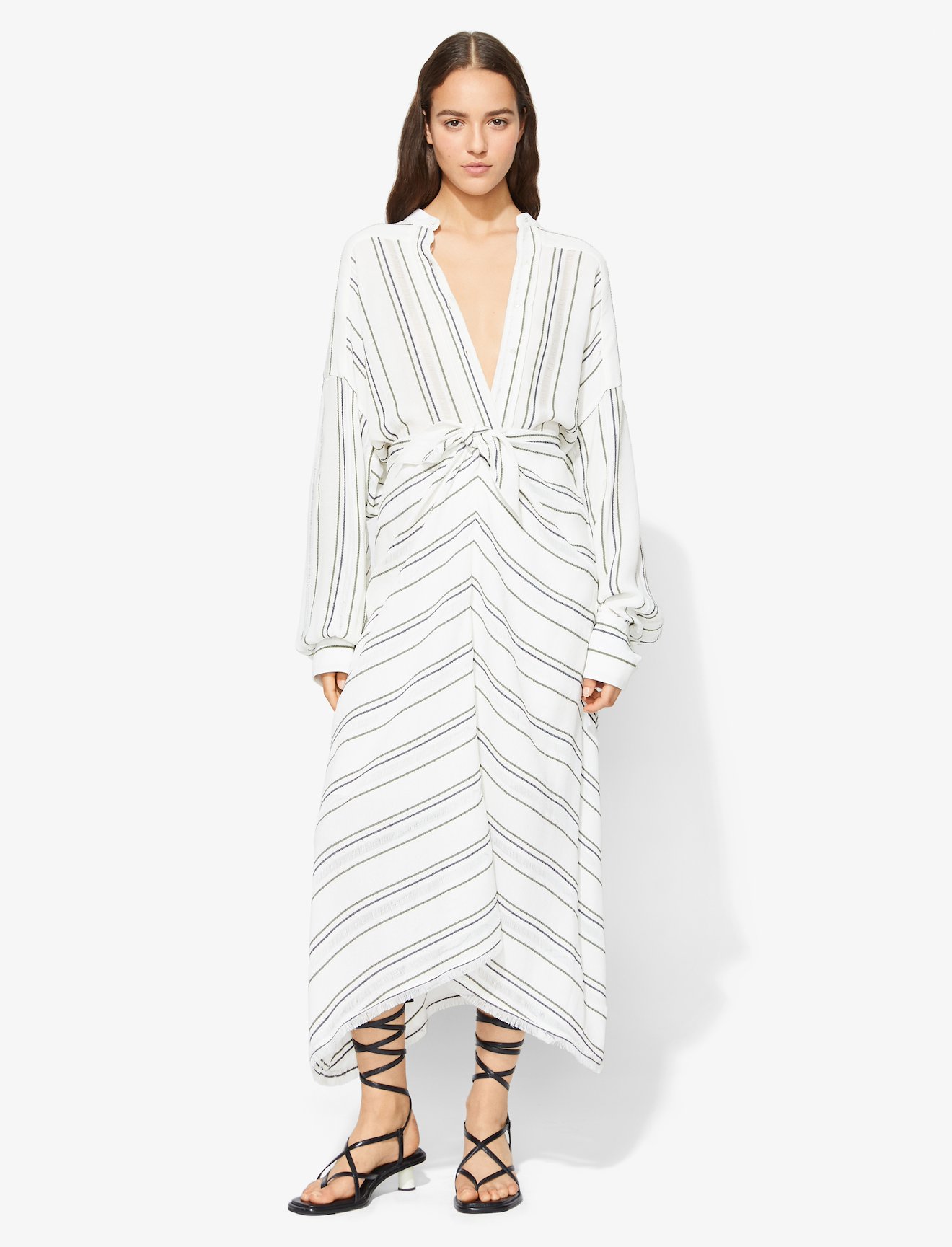 Crepe Stripe Tied Skirt #2