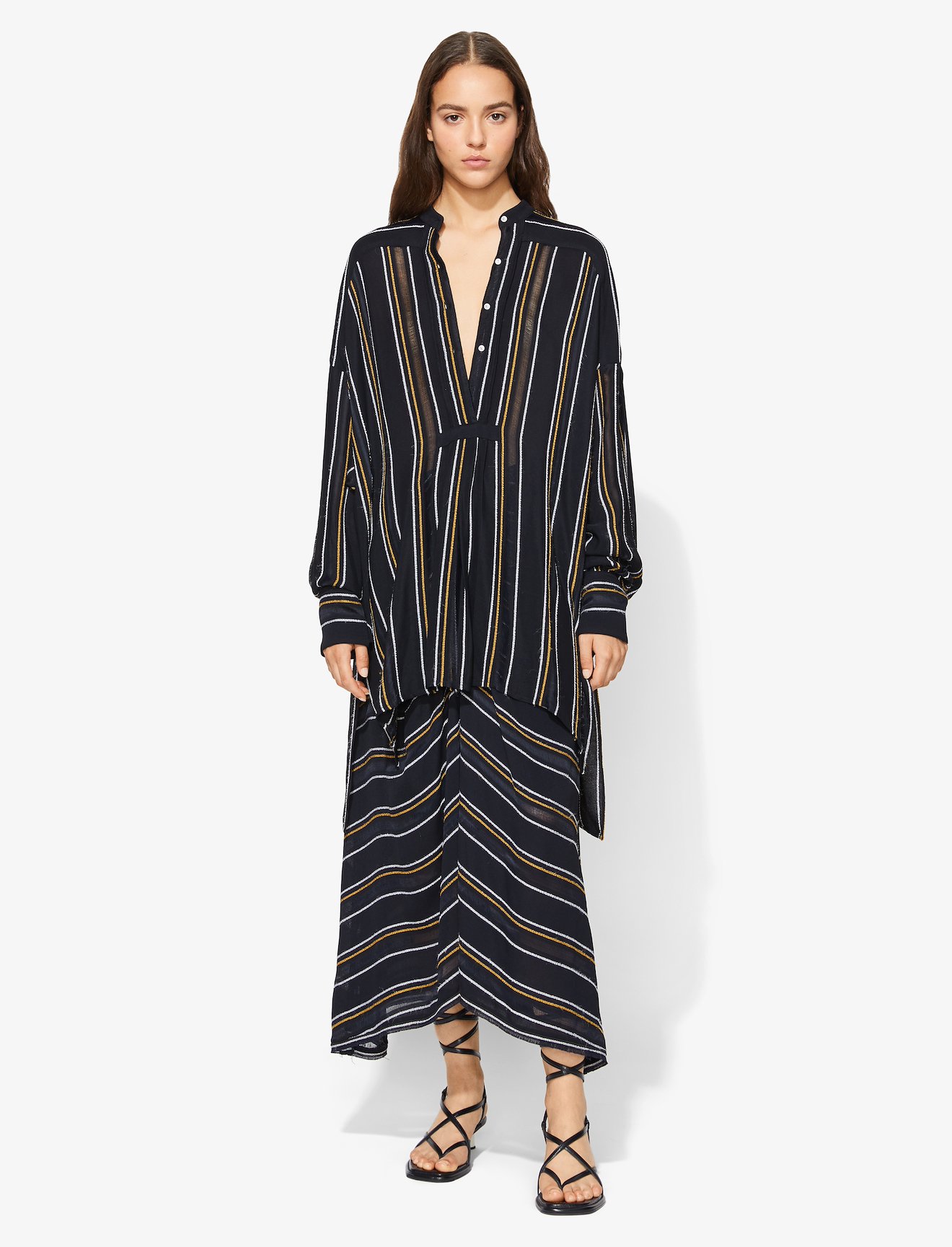 Crepe Stripe Tied Skirt #2