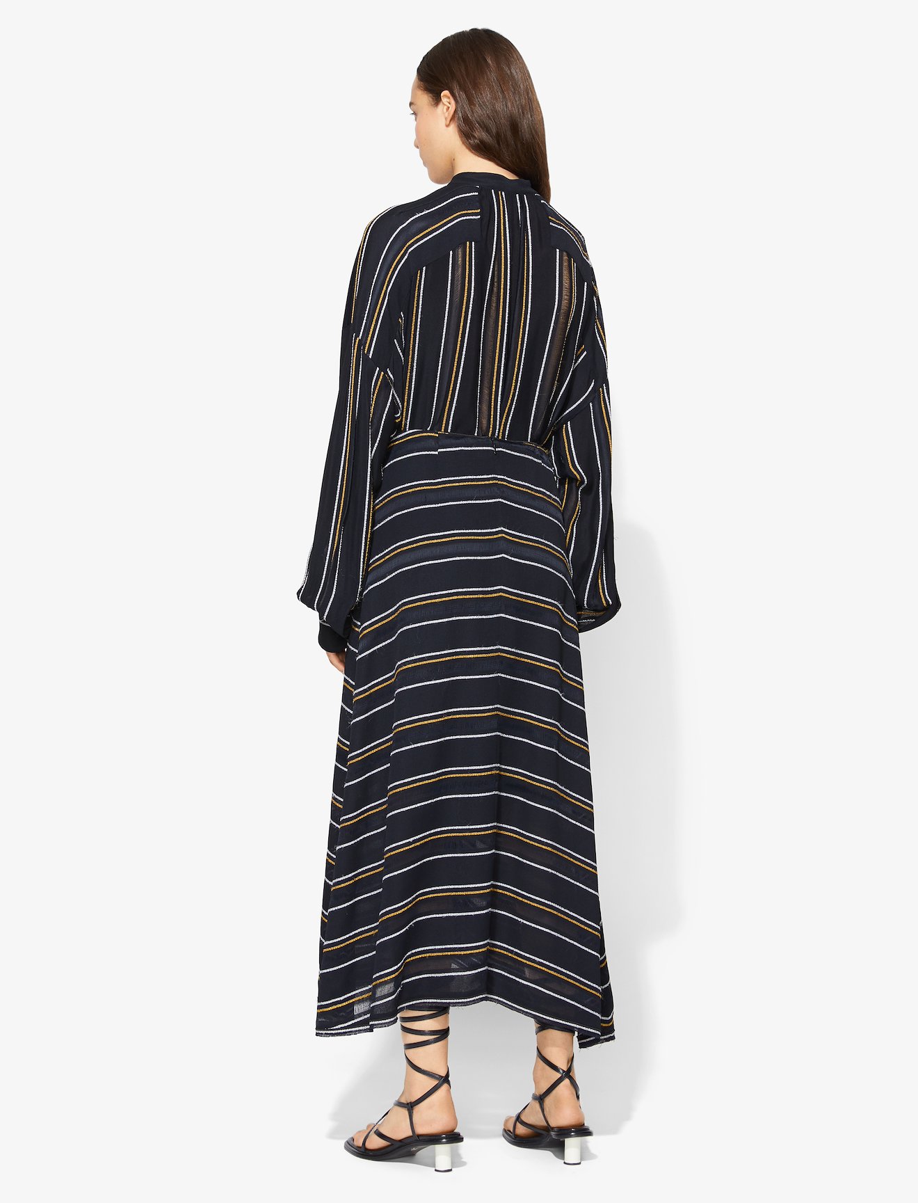 Crepe Stripe Tied Skirt #3