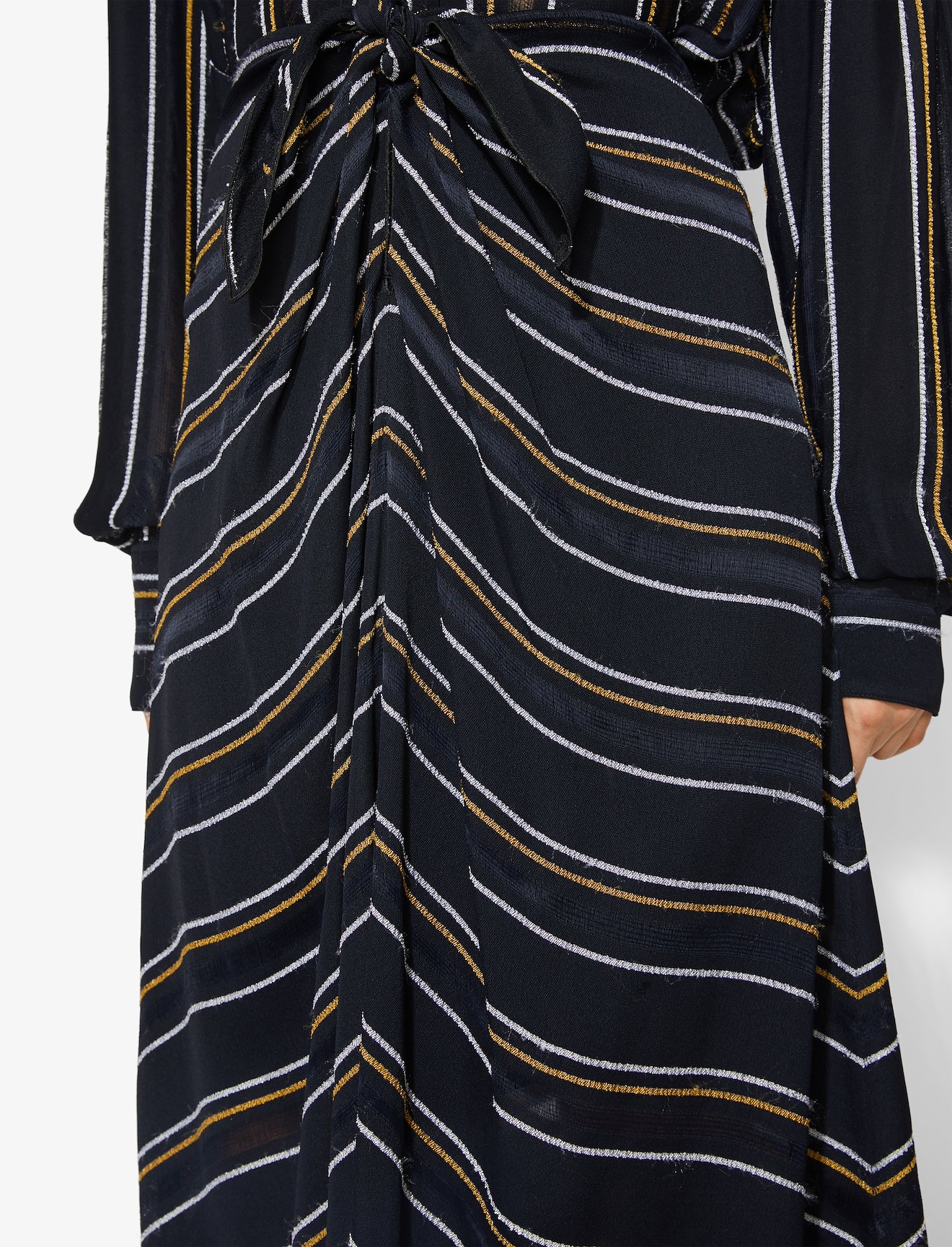 Crepe Stripe Tied Skirt #4