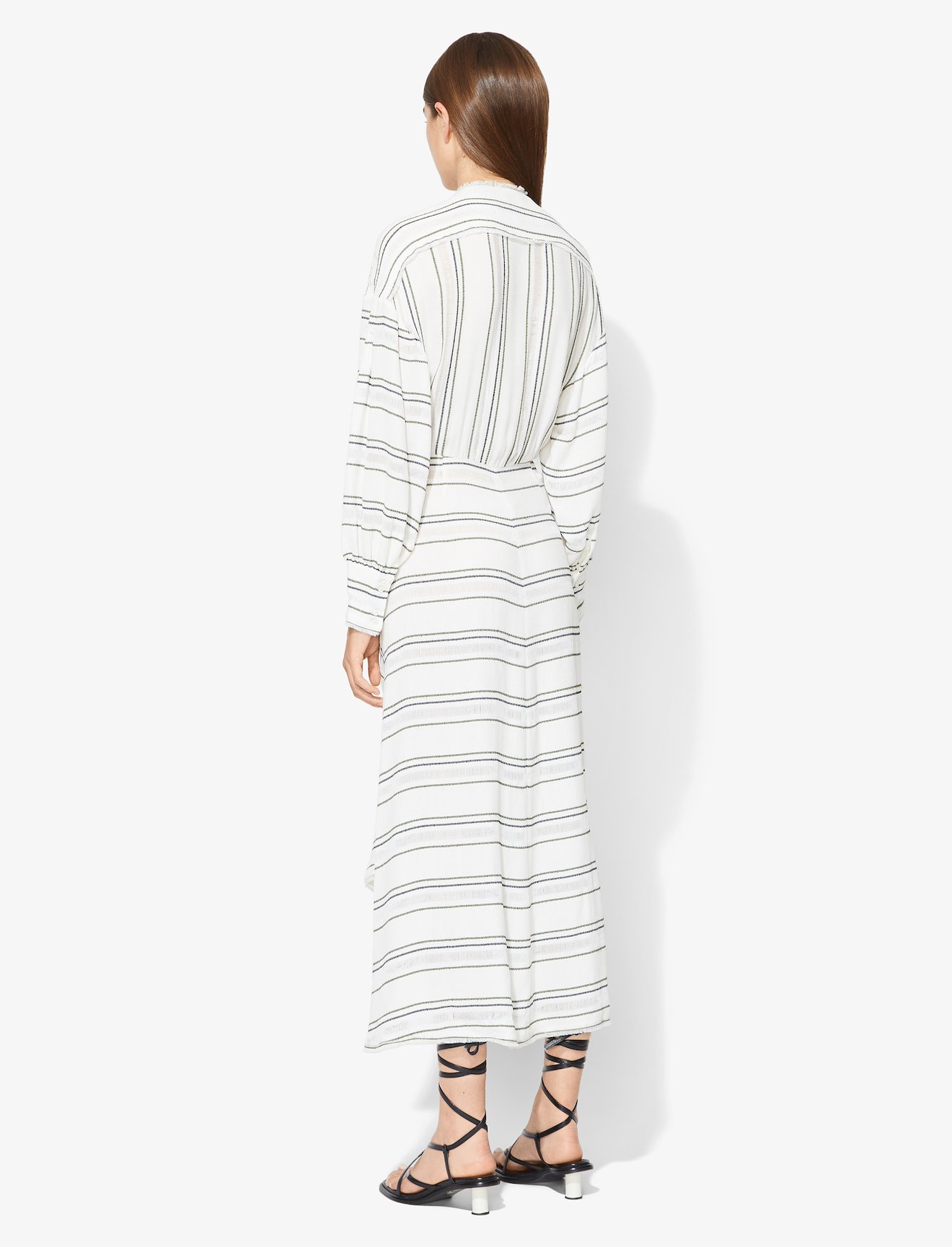Crepe Striped Long Sleeve Dress #2