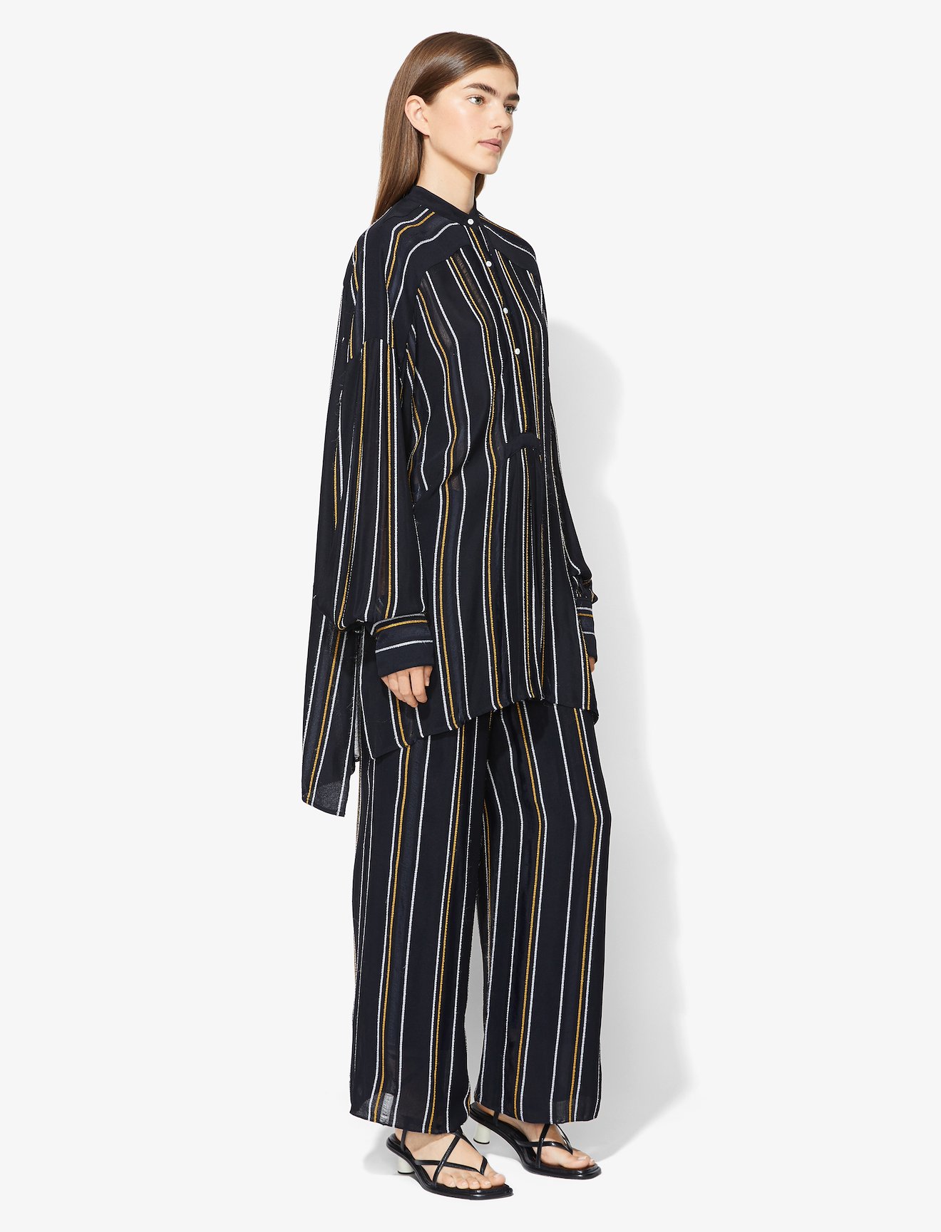 Crepe Striped Pants #1