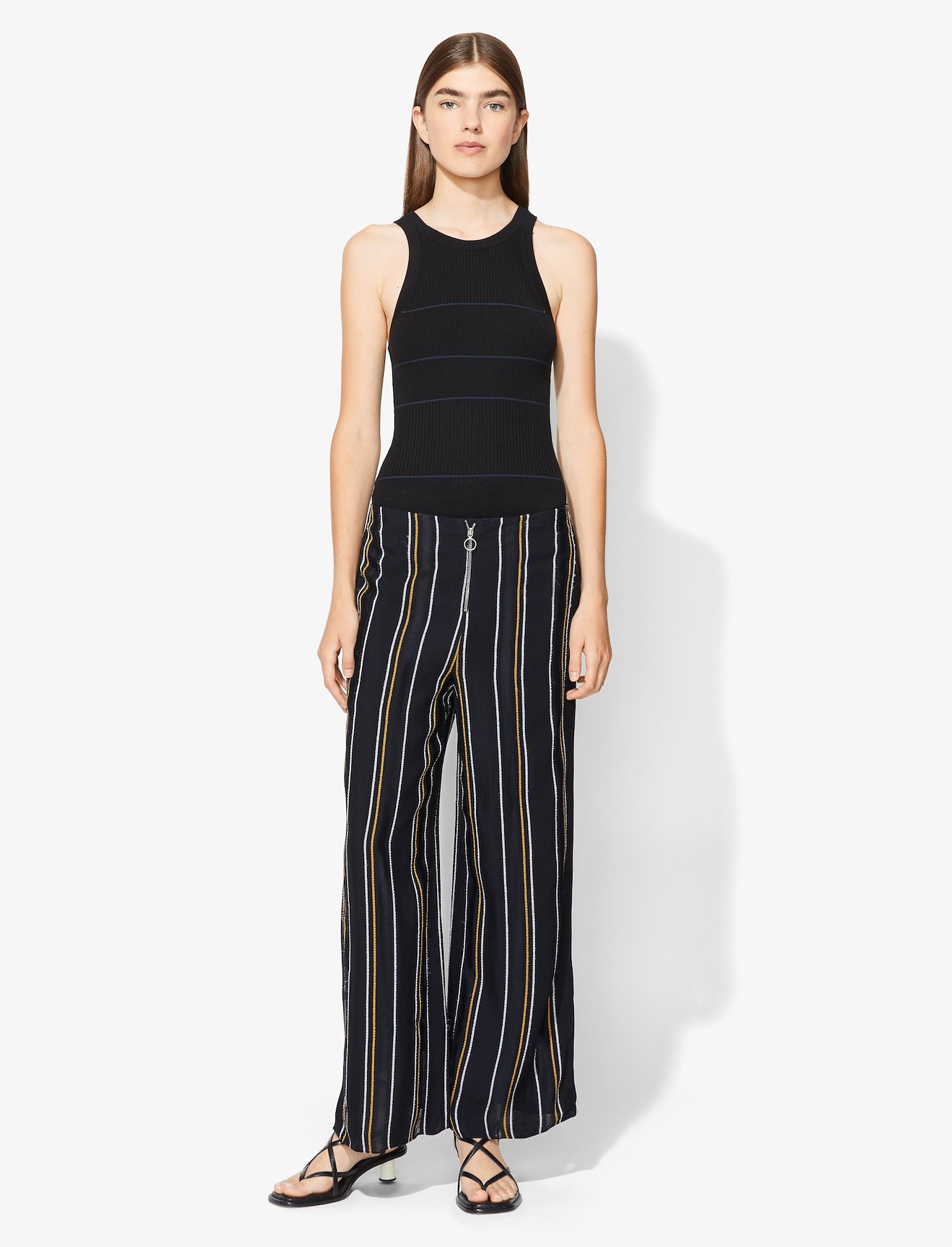 Crepe Striped Pants #6