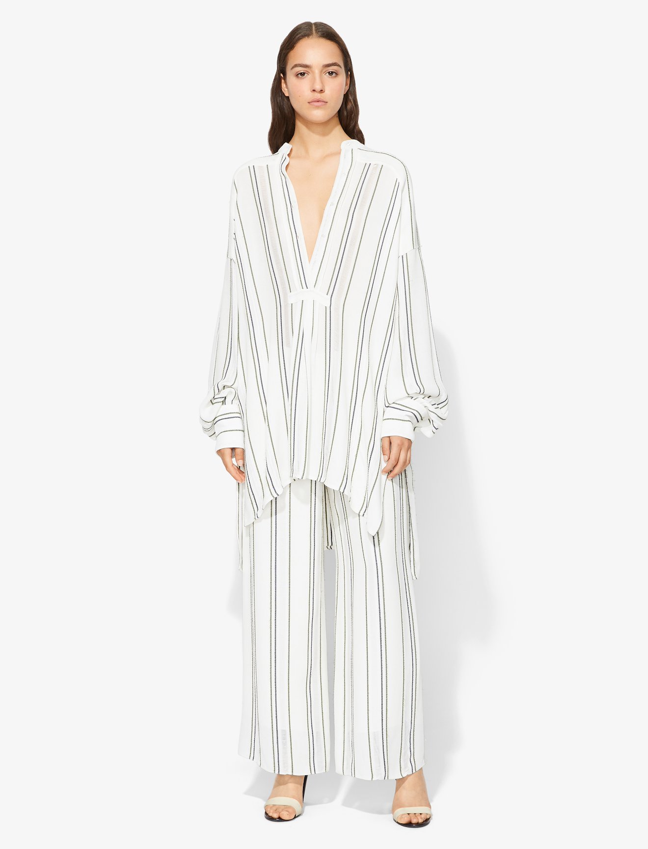 Crepe Striped Pants #2