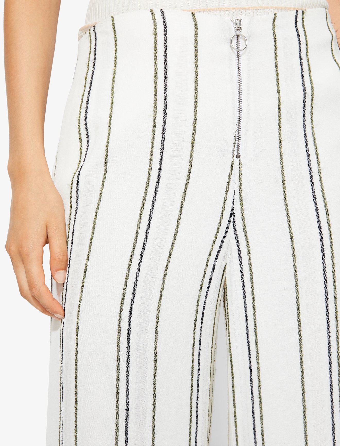 Crepe Striped Pants #4