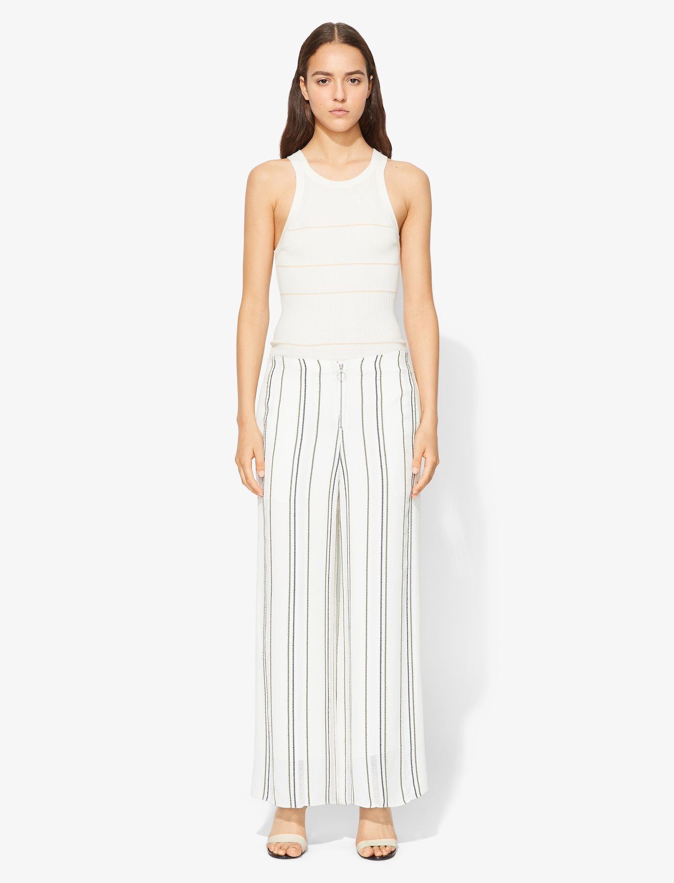 Crepe Striped Pants #6