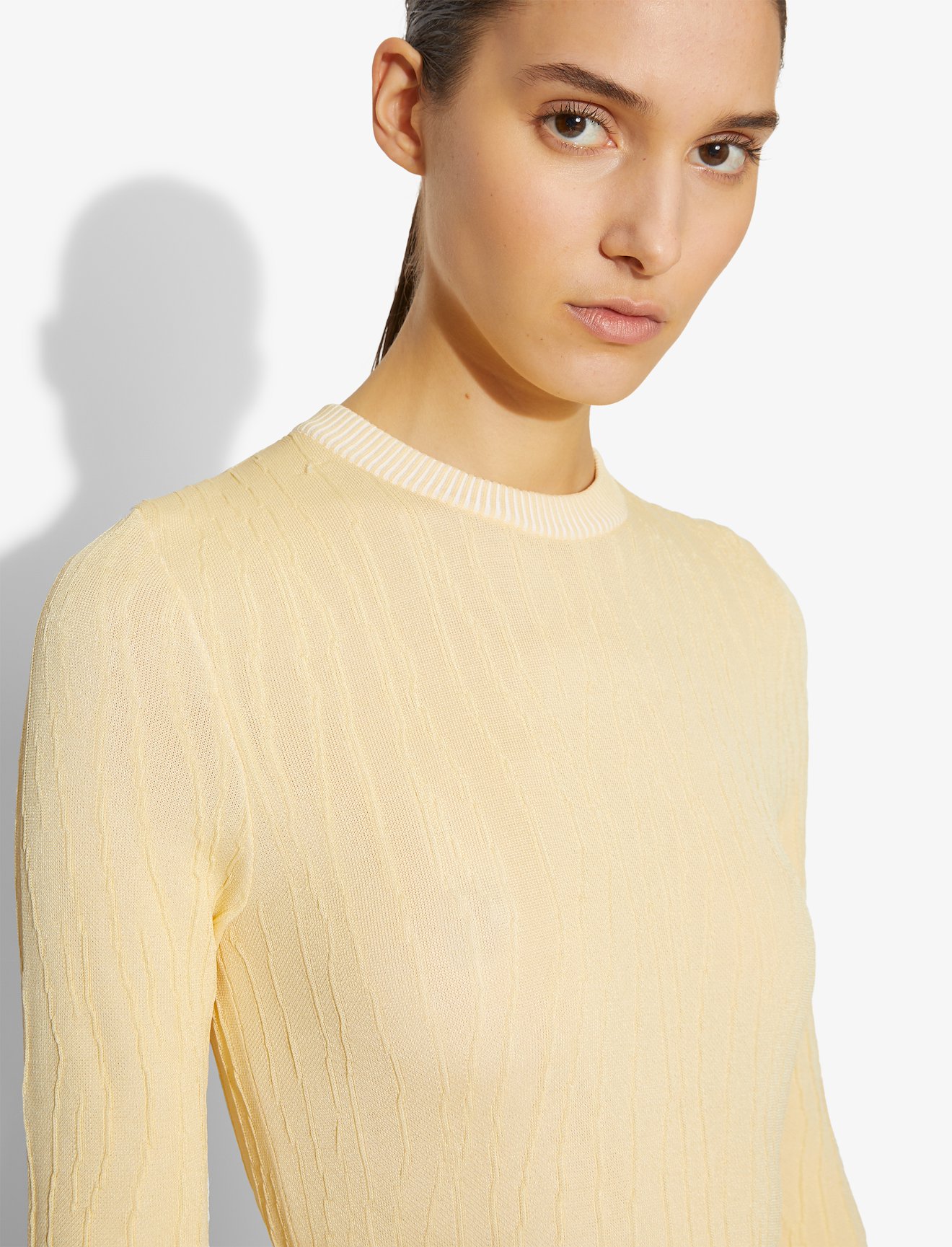 Crinkle Texture Crewneck Knit Top #3