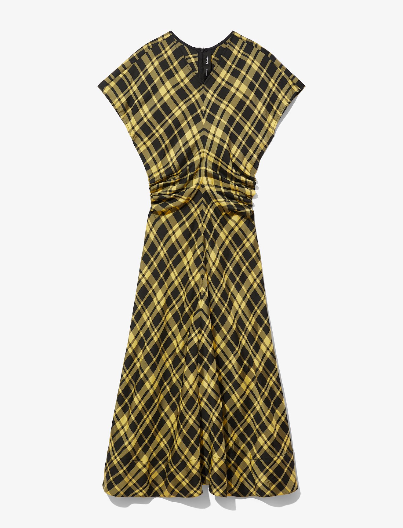 Crinkled Plaid Gathered Dress #4