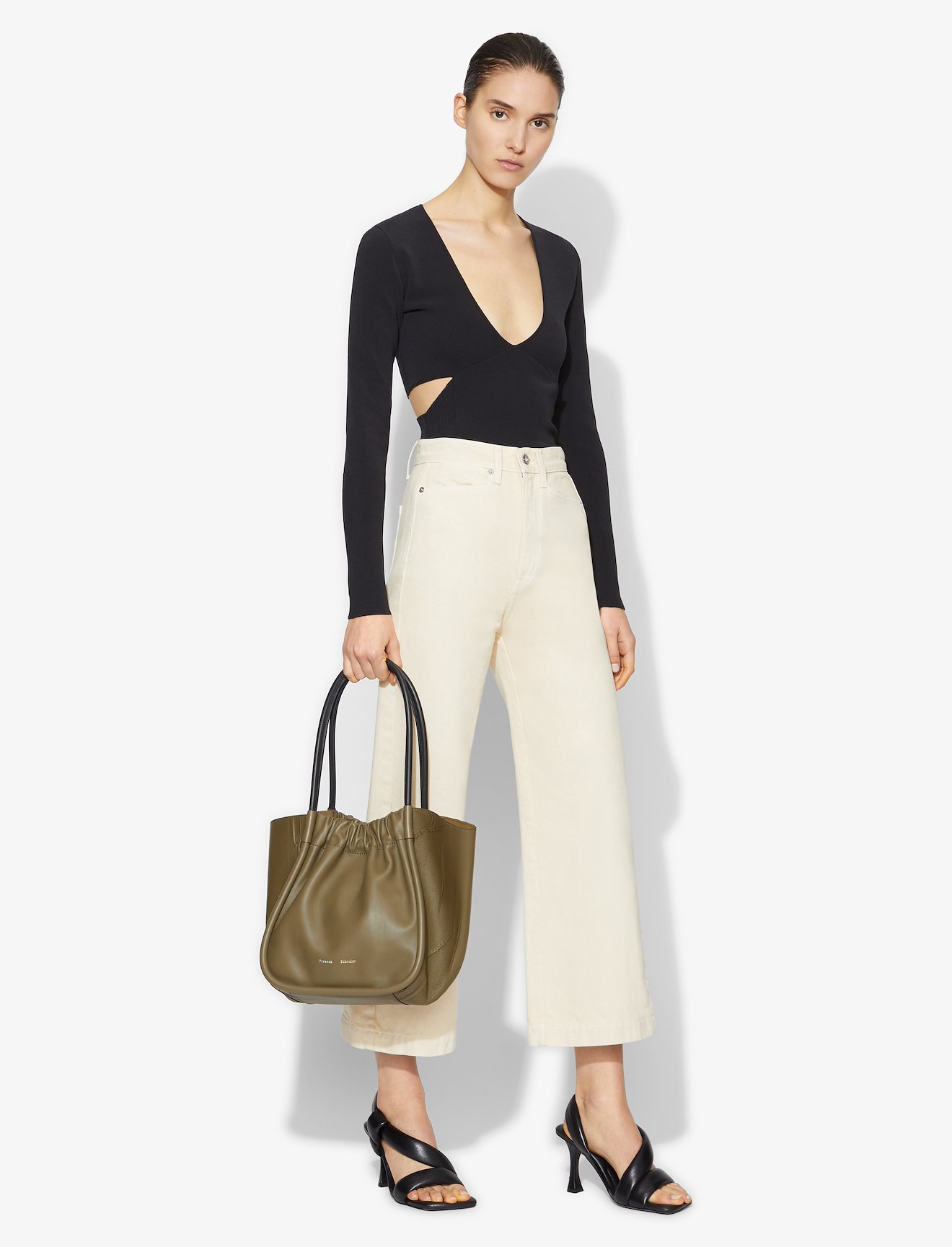Crinkled Ruched L Tote #2