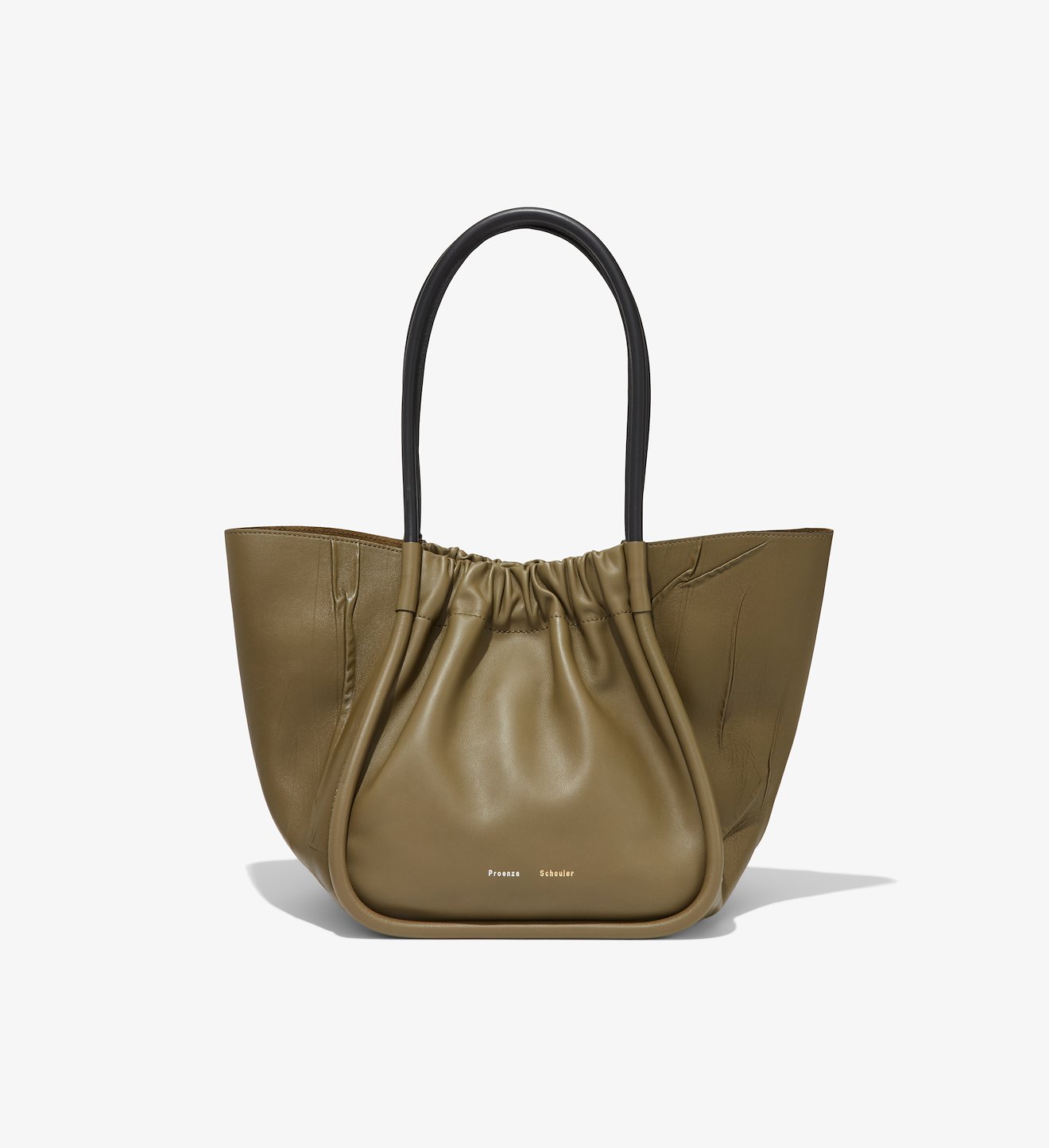 Crinkled Ruched L Tote