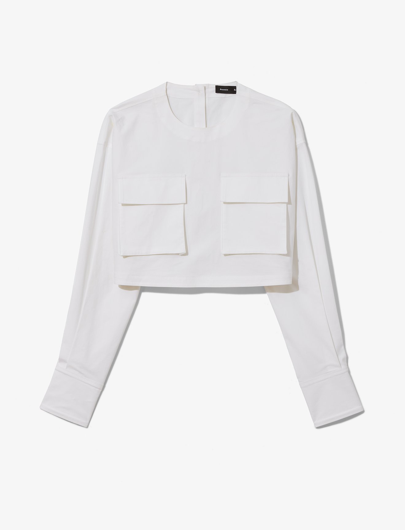 Crisp Cotton Cropped Pocket Top #4