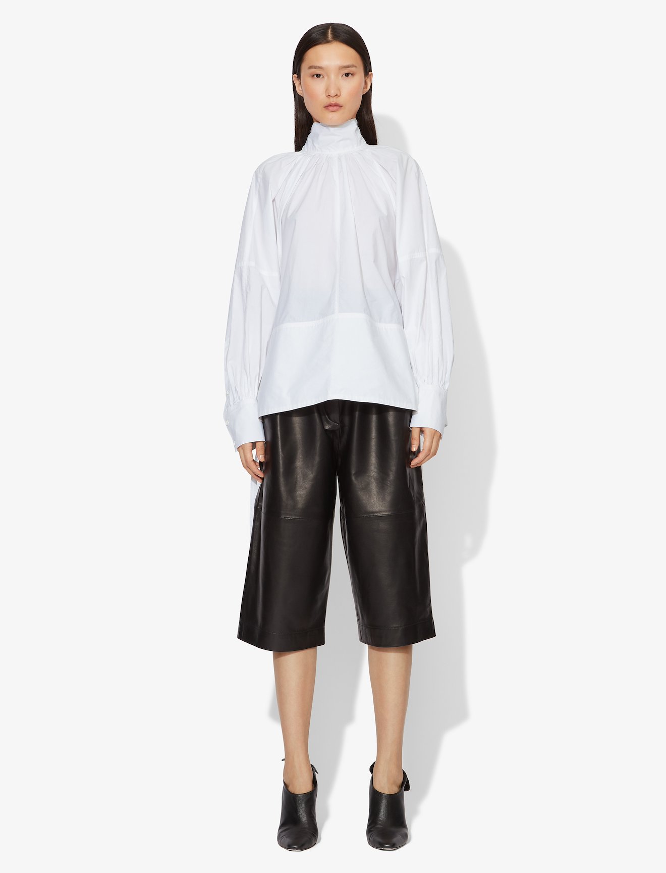 Crisp Cotton Turtleneck Top #1