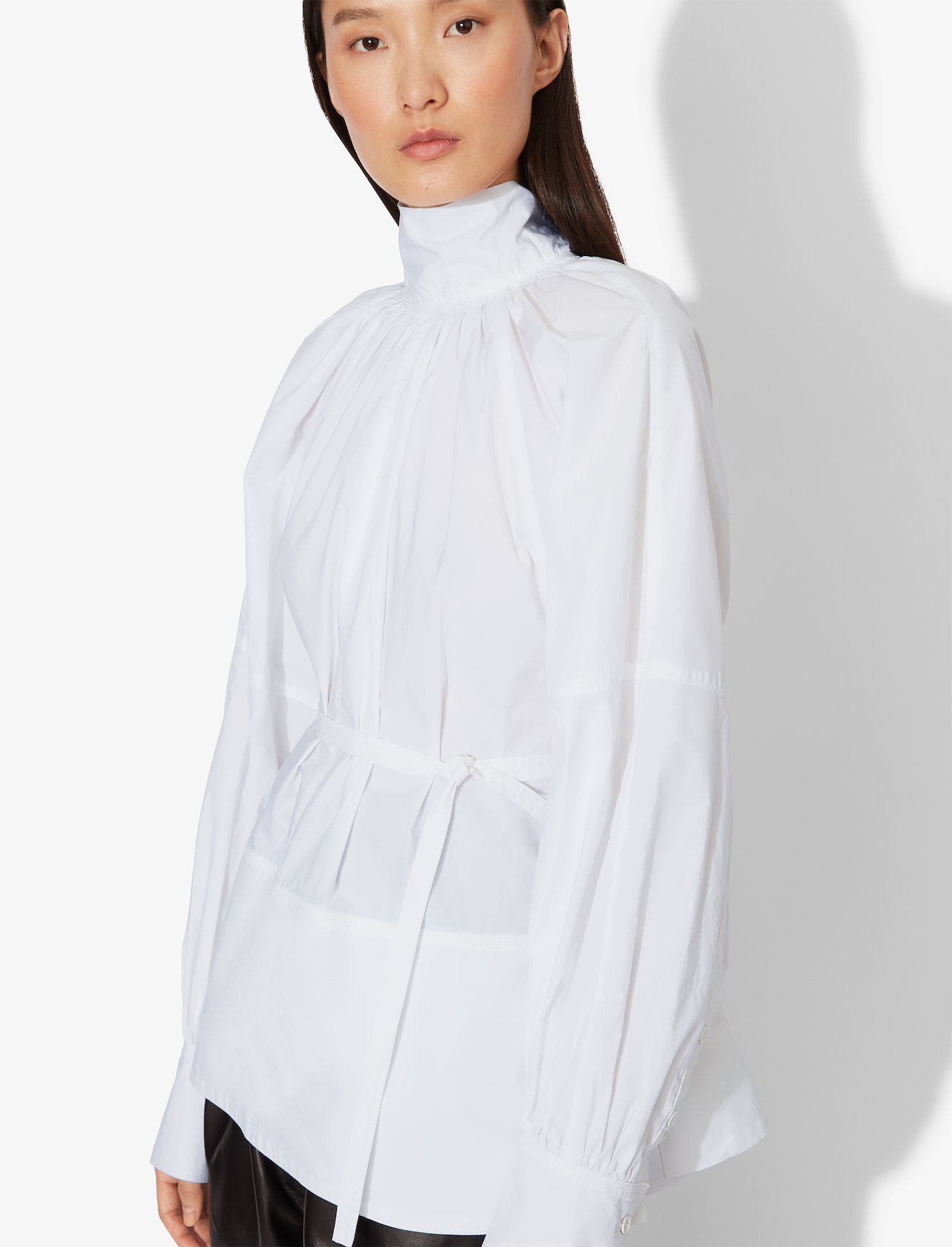 Crisp Cotton Turtleneck Top #3