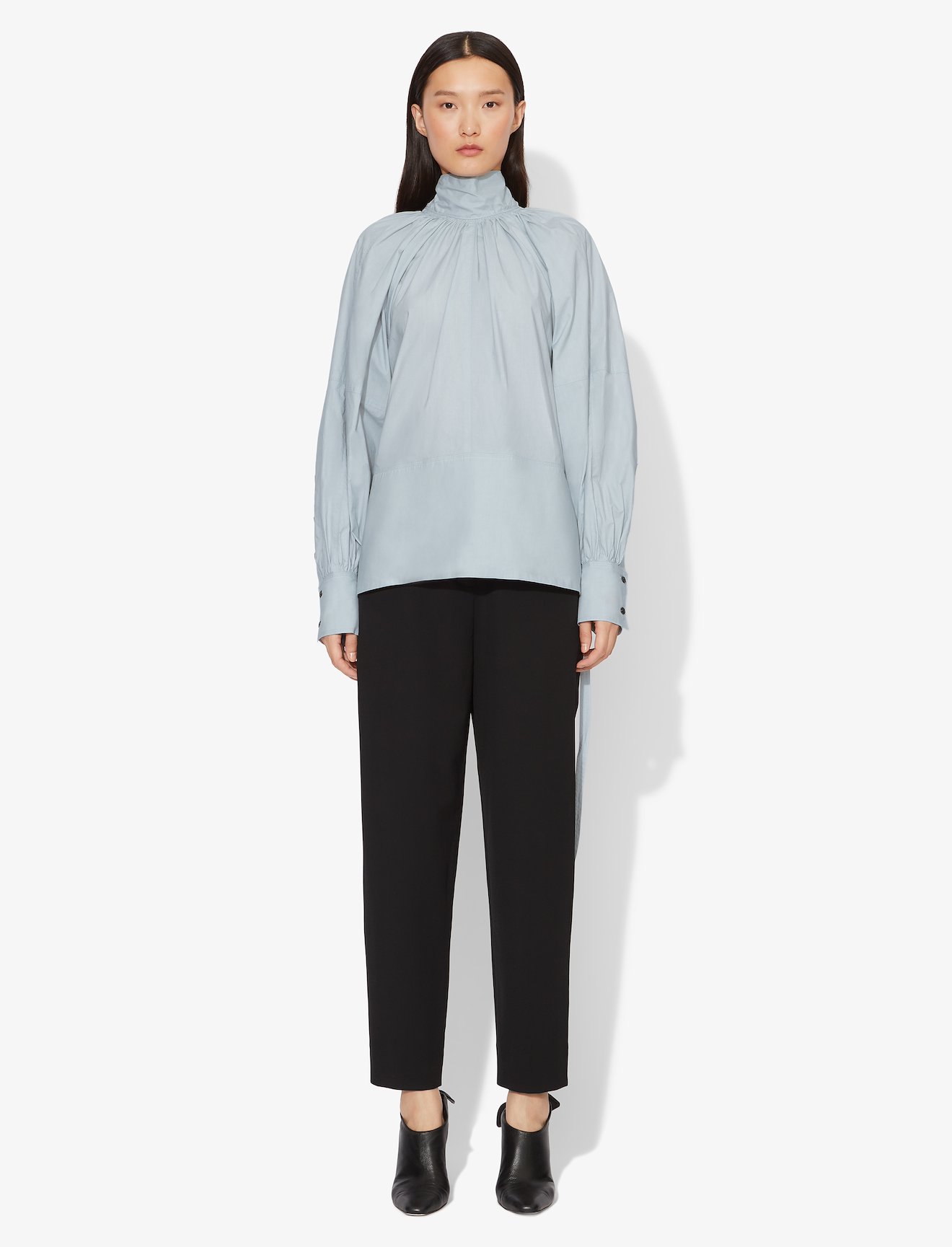 Crisp Cotton Turtleneck Top #1