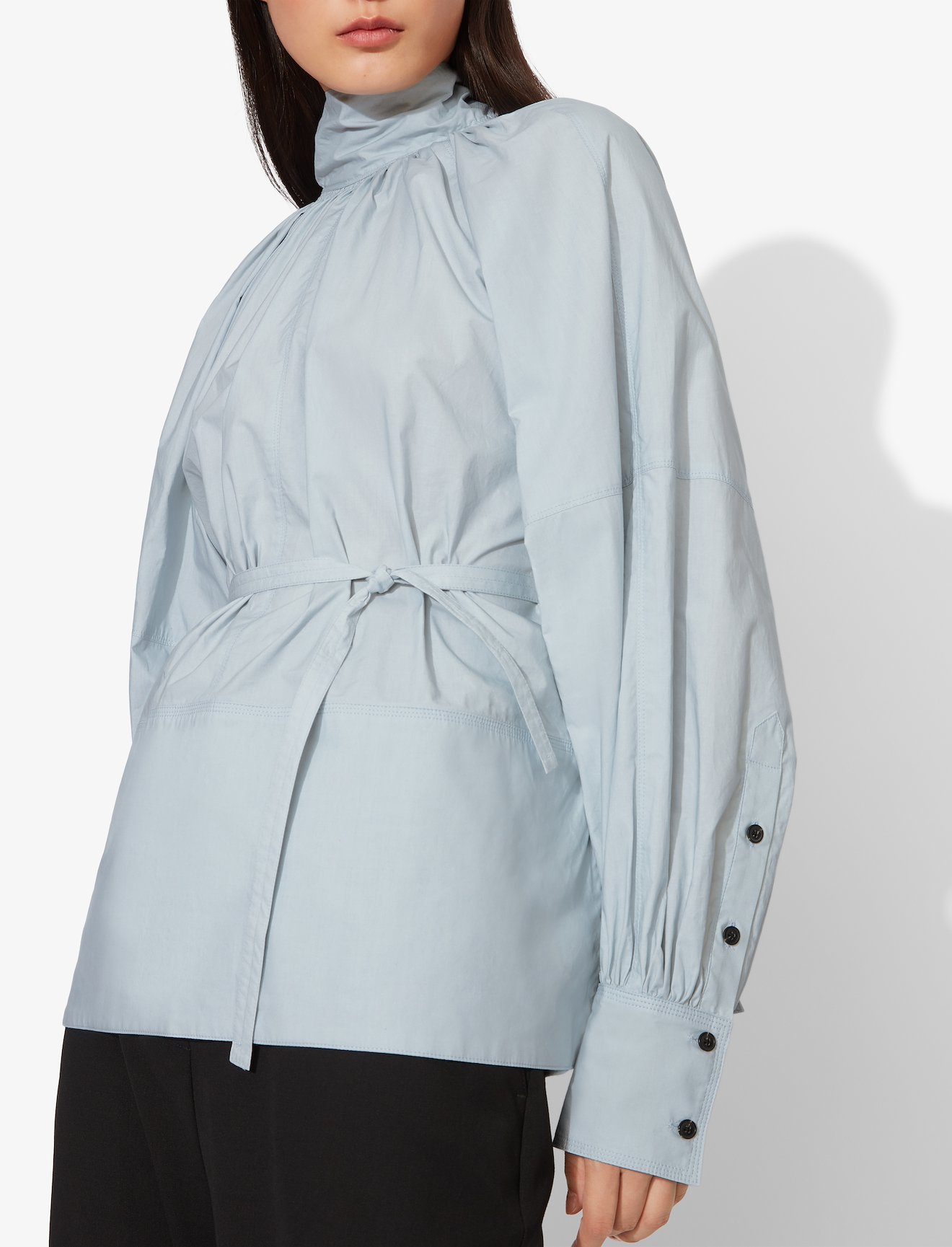 Crisp Cotton Turtleneck Top #3