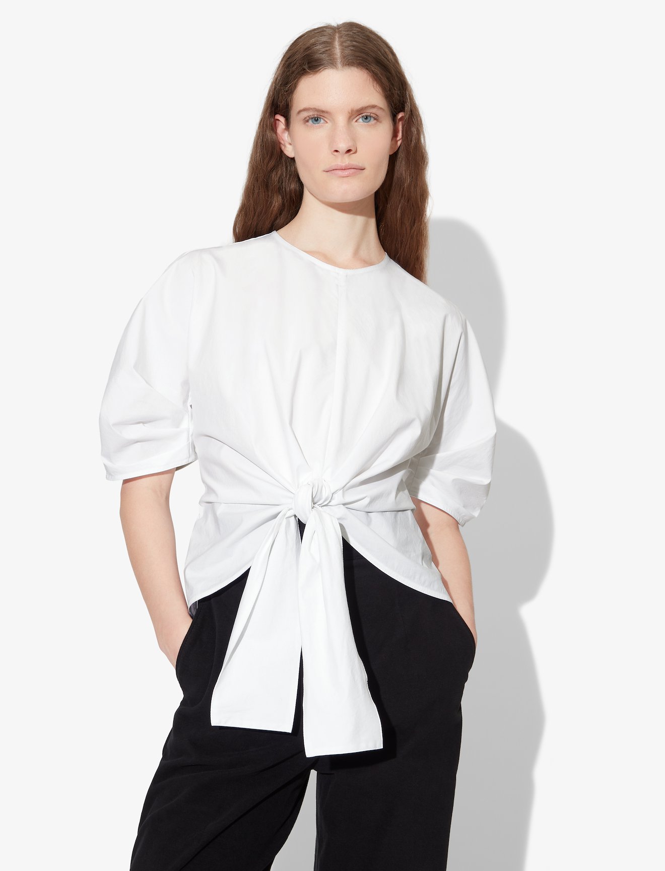 Crisp Poplin Tied Top #3