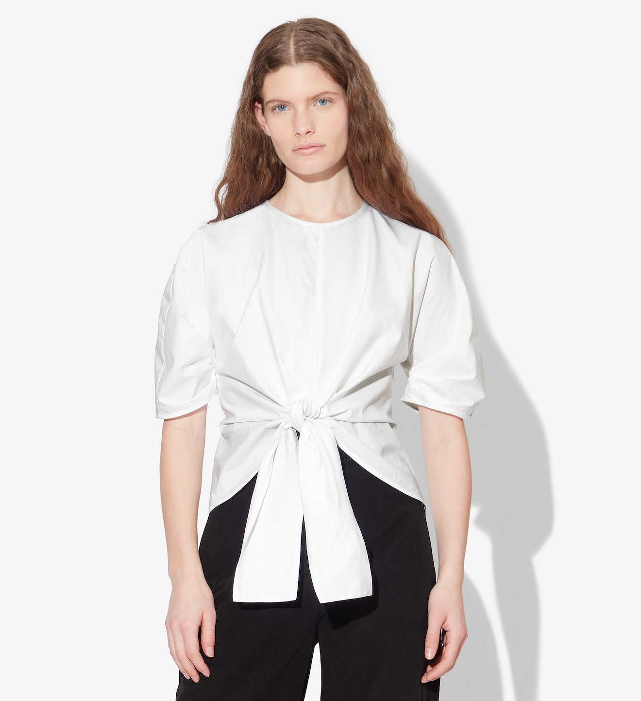 Crisp Poplin Tied Top