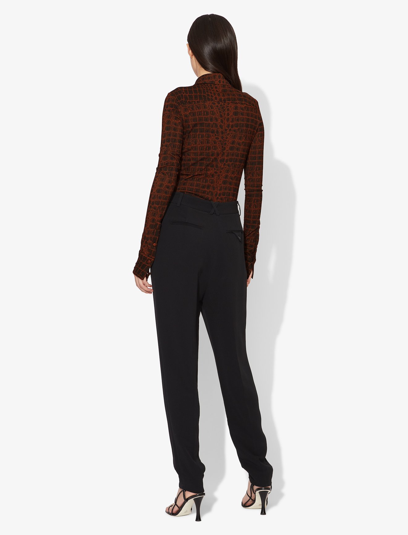 Proenza Schouler Croc Print Long Sleeve Button Down Top On Sale