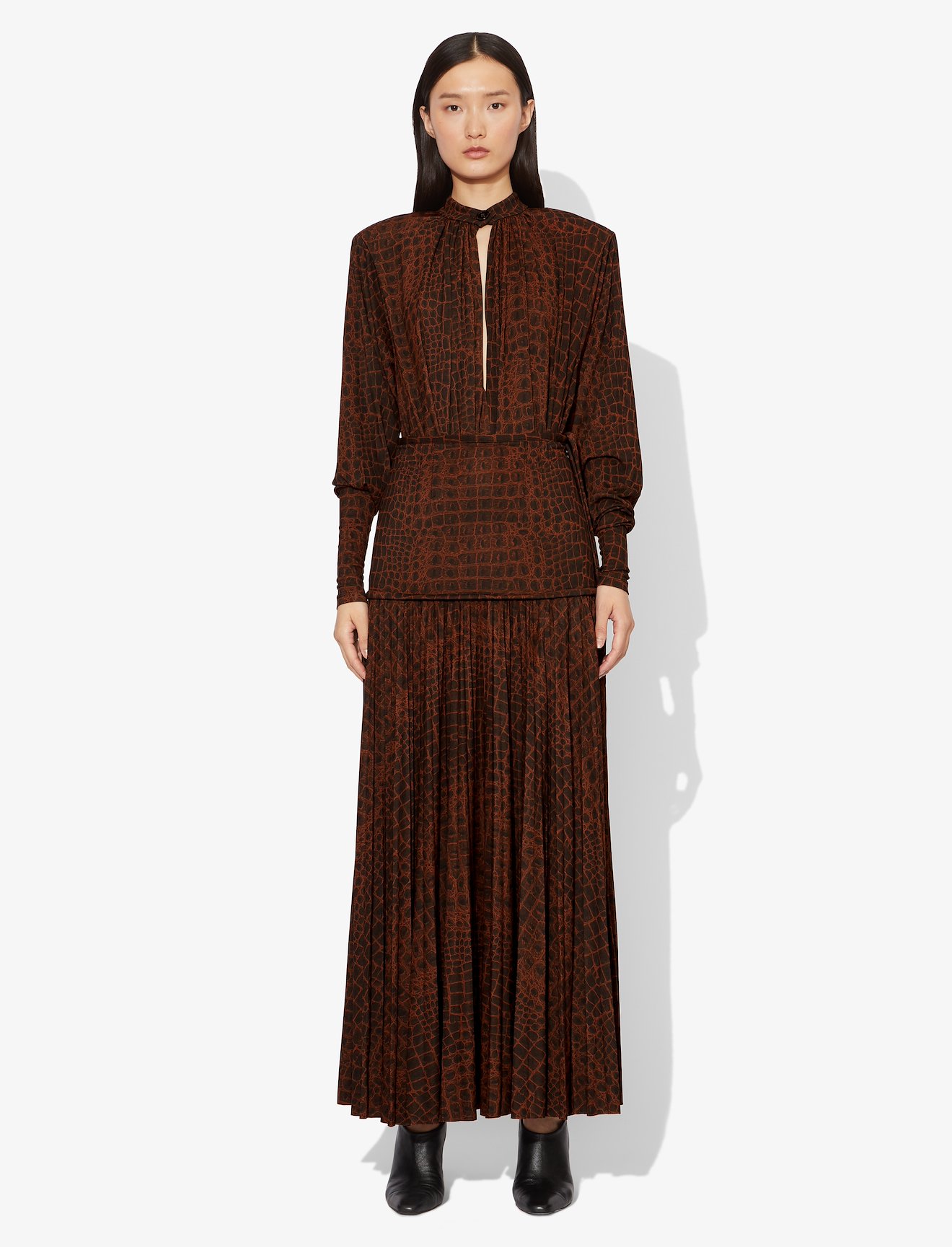 Croc Print Matte Jersey Skirt #1