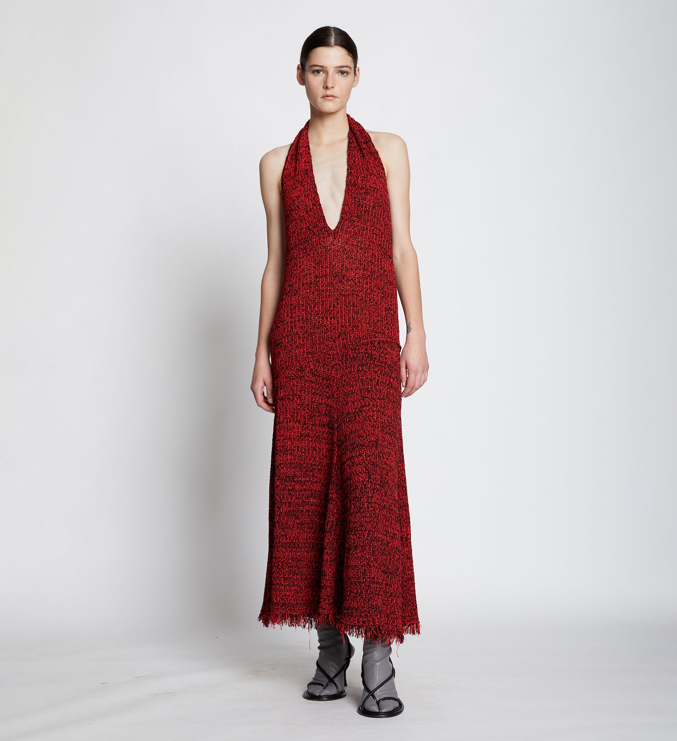 Crochet V-Neck Halter Dress