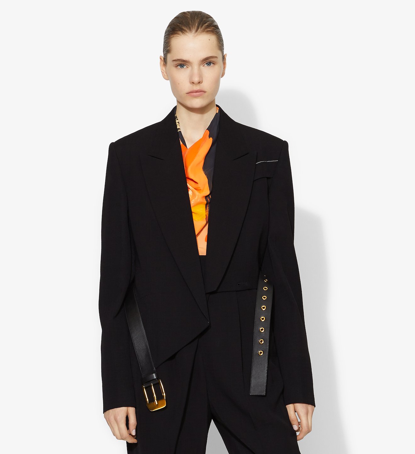 Cropped Belted Blazer