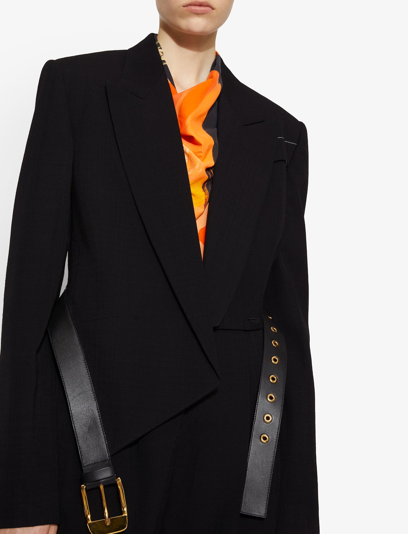Cropped Belted Blazer #3
