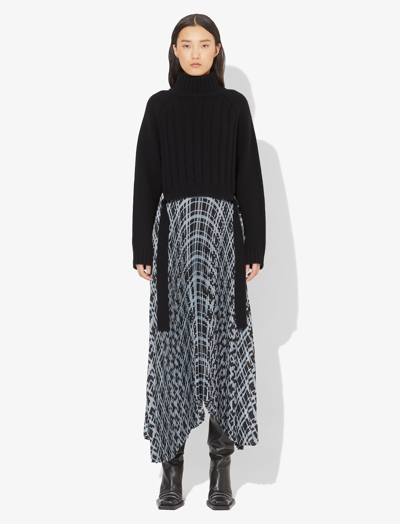Cropped Wool Cashmere Turtleneck Sweater #1
