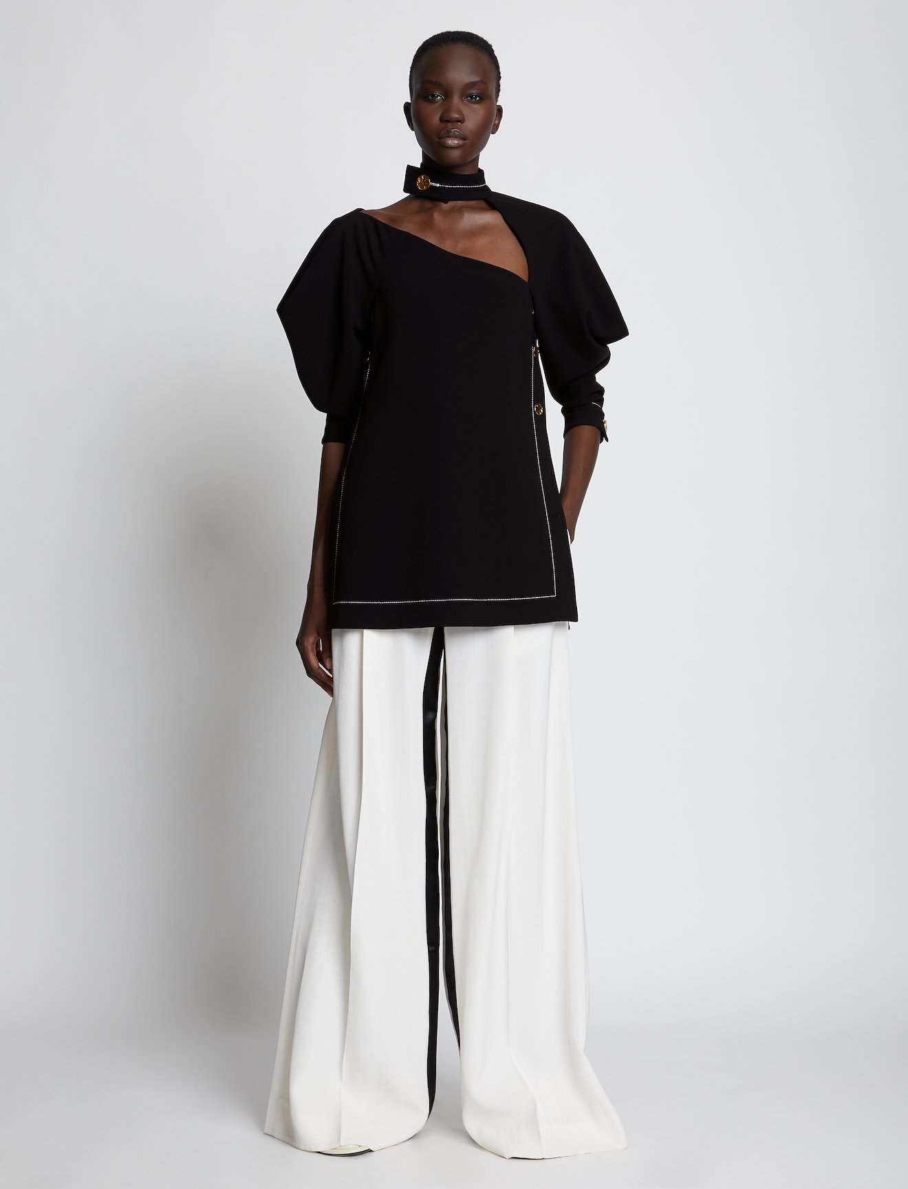 cut-out puff-sleeve top #1