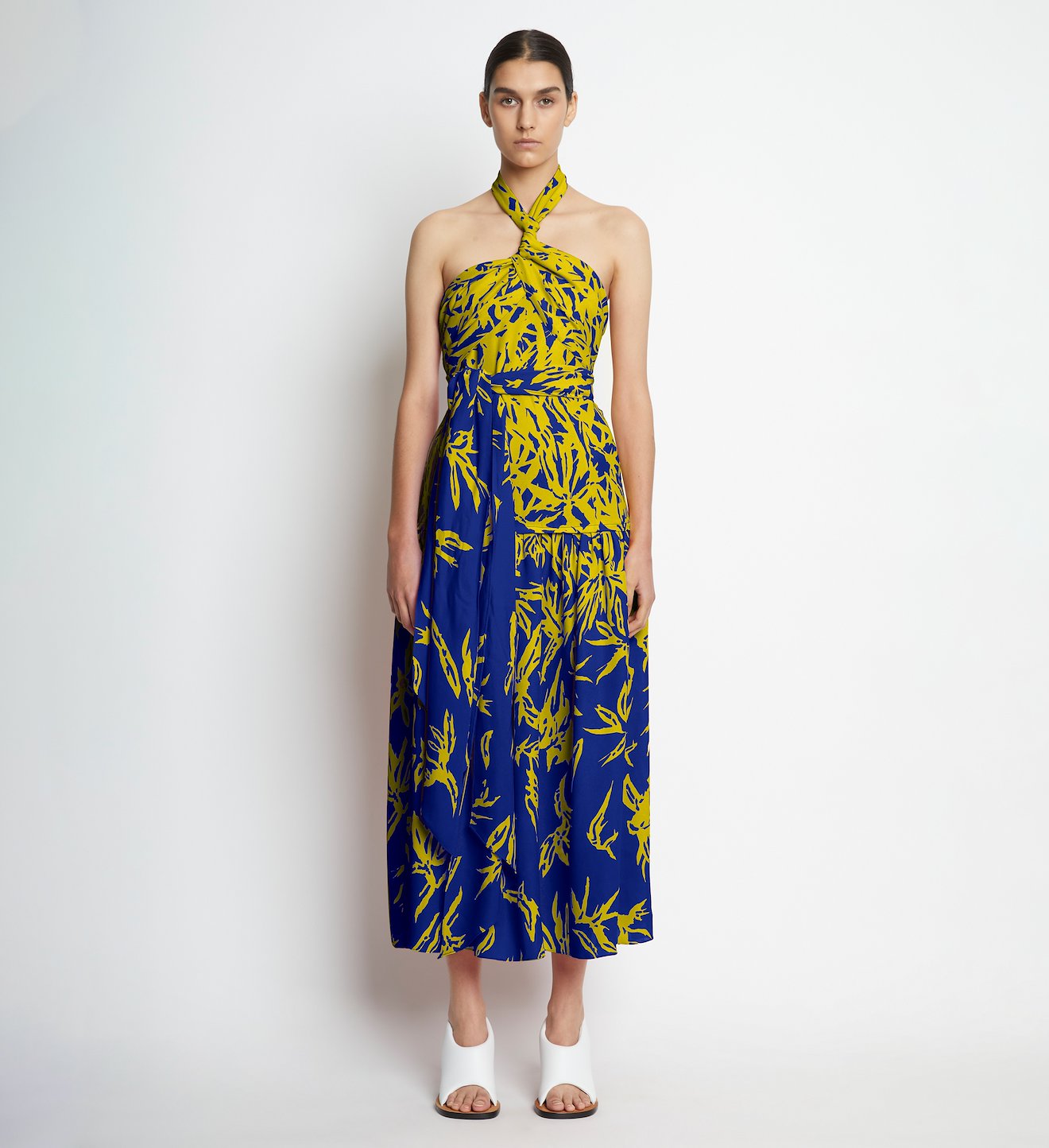 Dégradé Floral Halter Dress
