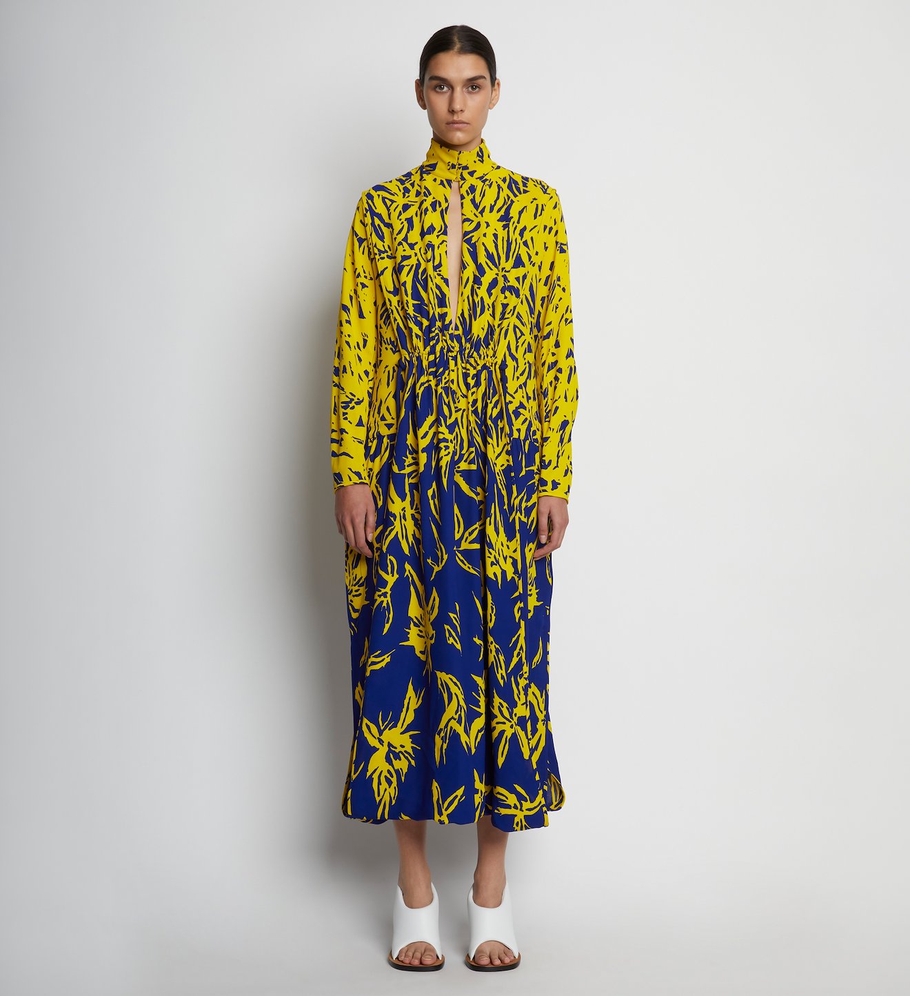 Degrade Floral Long Sleeve Dress