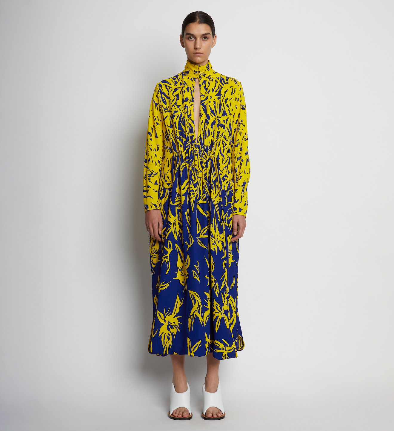 Dégradé Floral Long Sleeve Dress