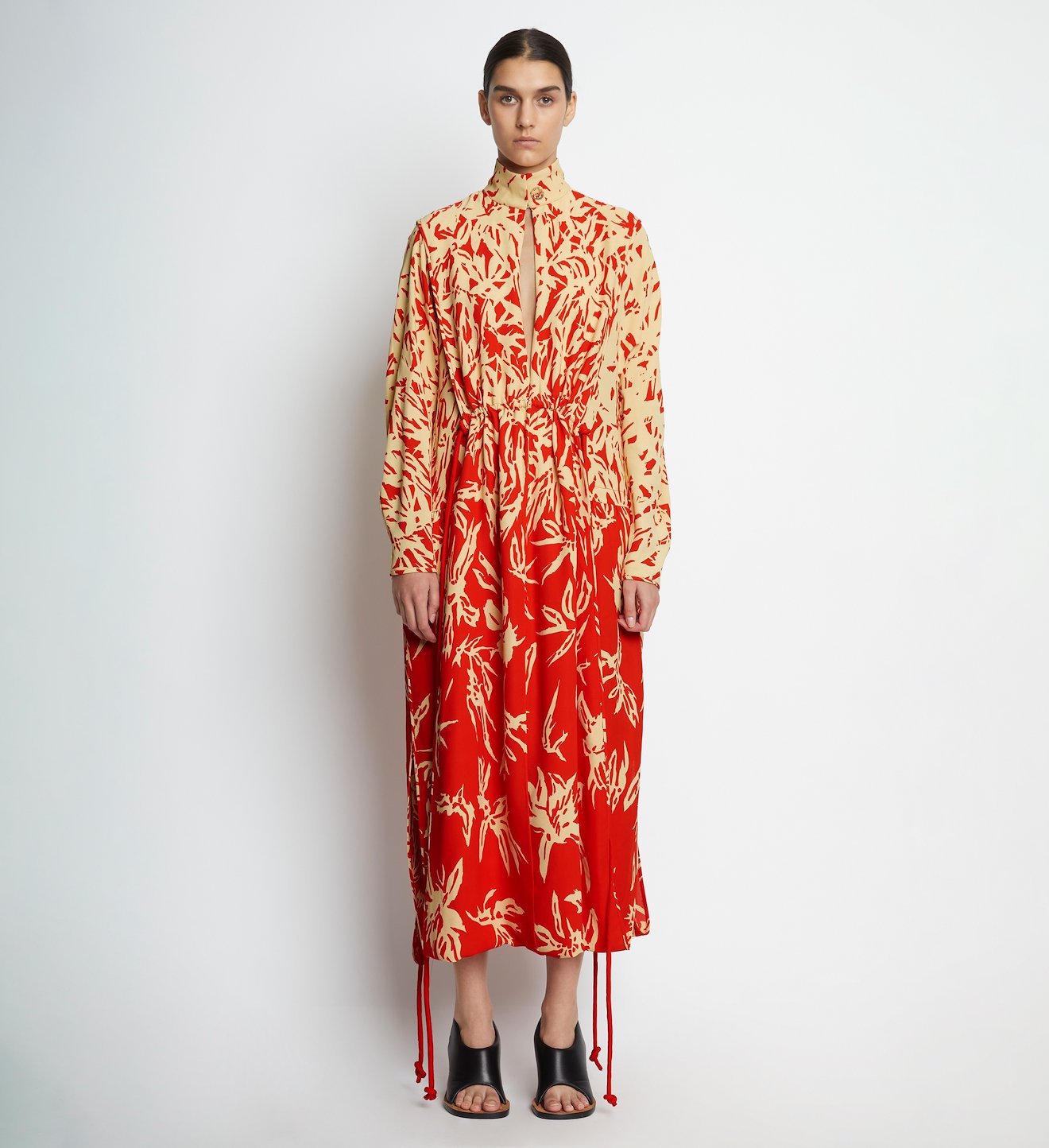 Dégradé Floral Long Sleeve Dress