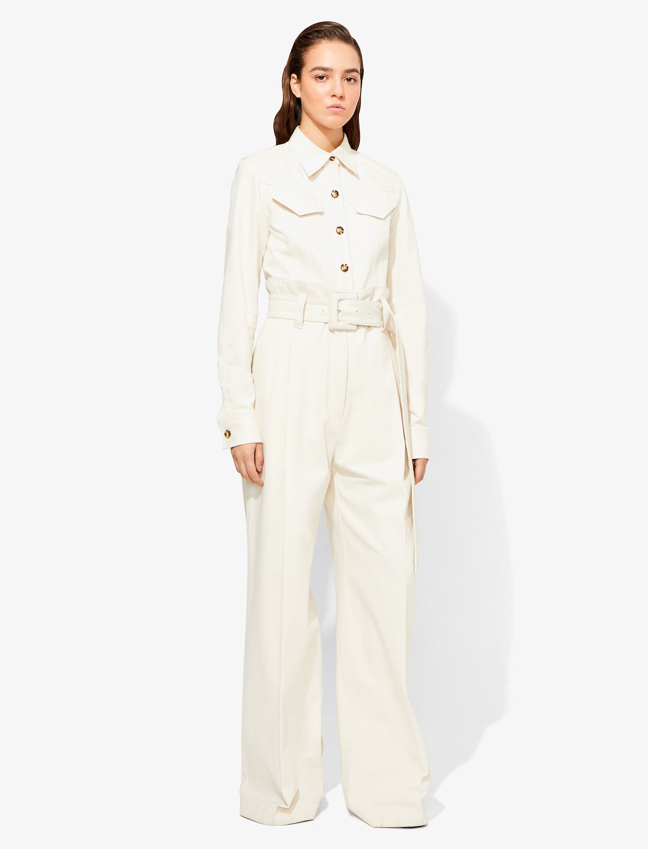 Denim Belted Pants #2