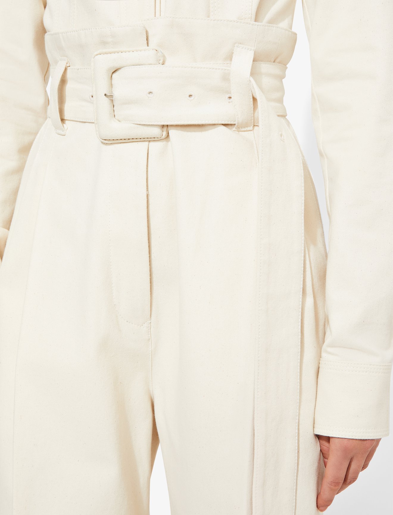 Denim Belted Pants #4