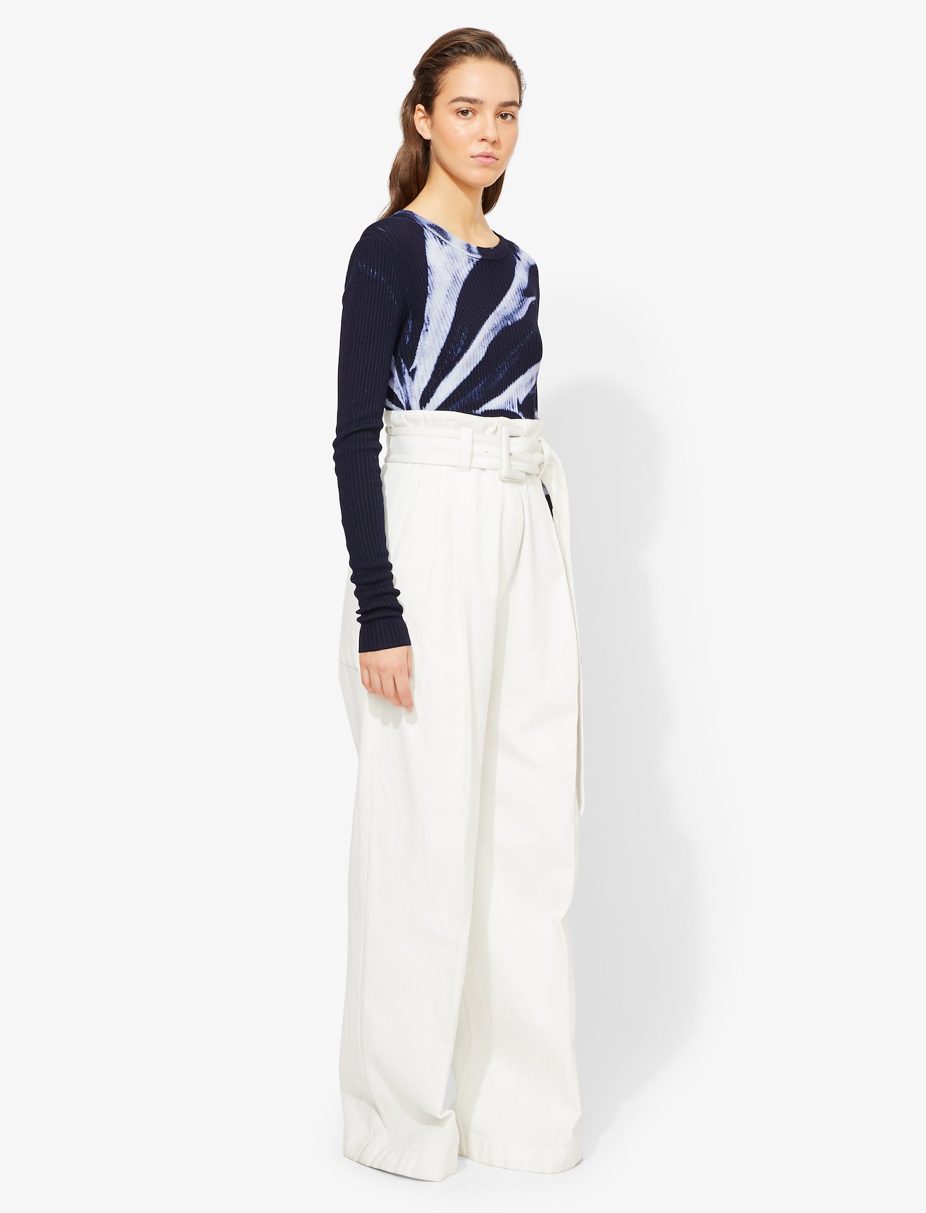 Denim Belted Pants #2