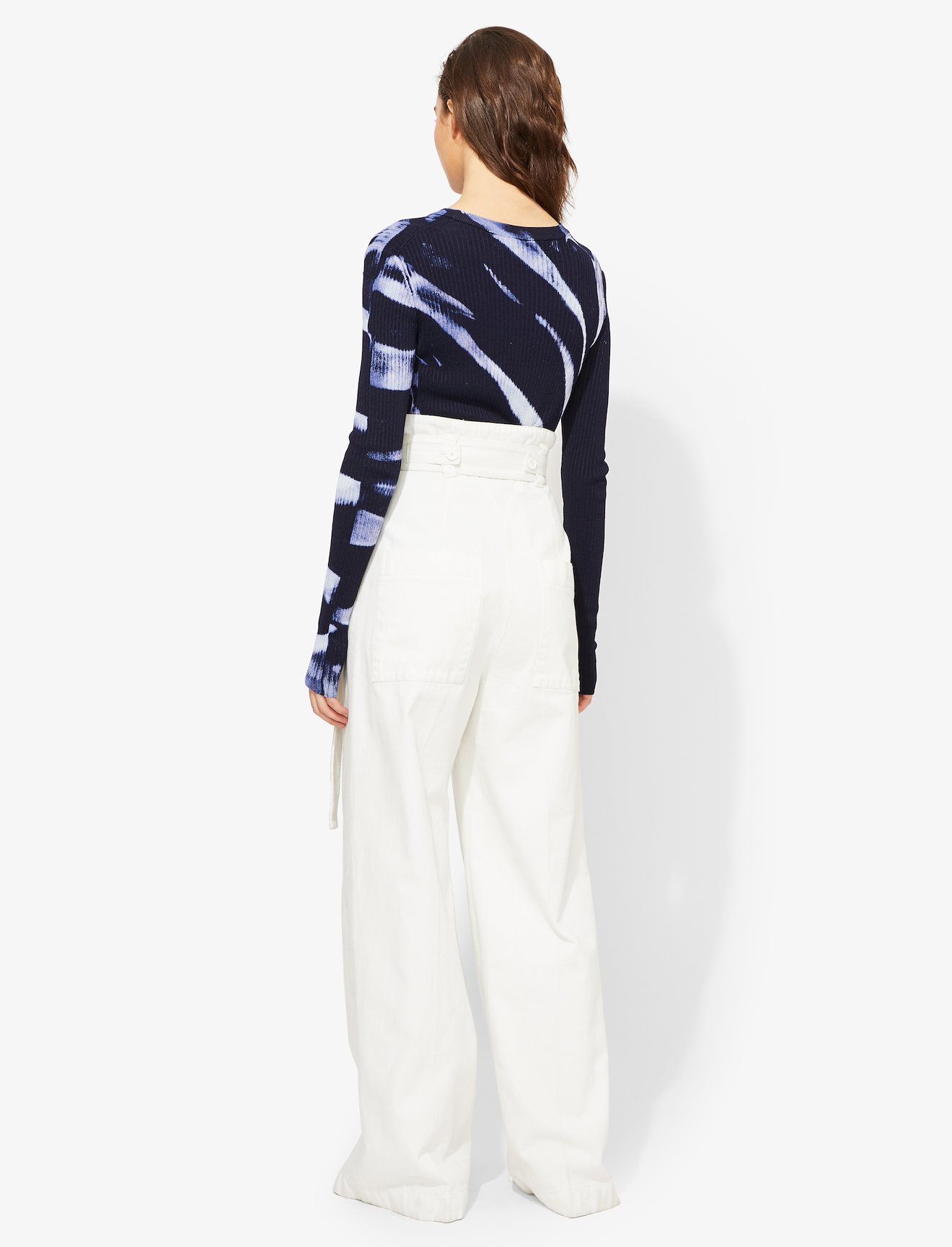 Denim Belted Pants #3